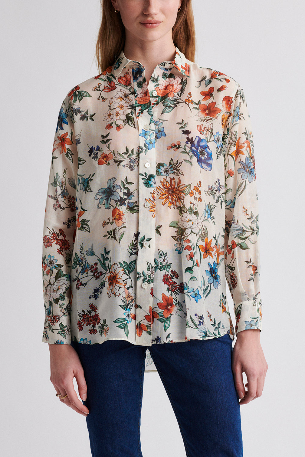 NESSA - Chemise fluide à imprimé floral Faume - seconde main