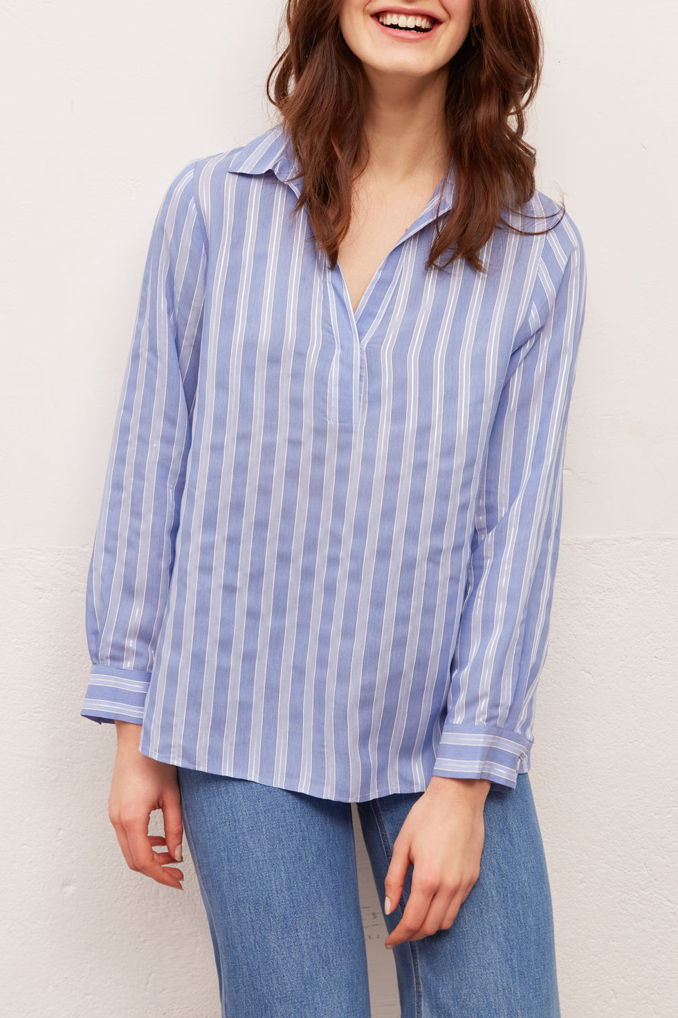 NATACHA - Chemise à rayures en soie mélangée Faume - seconde main