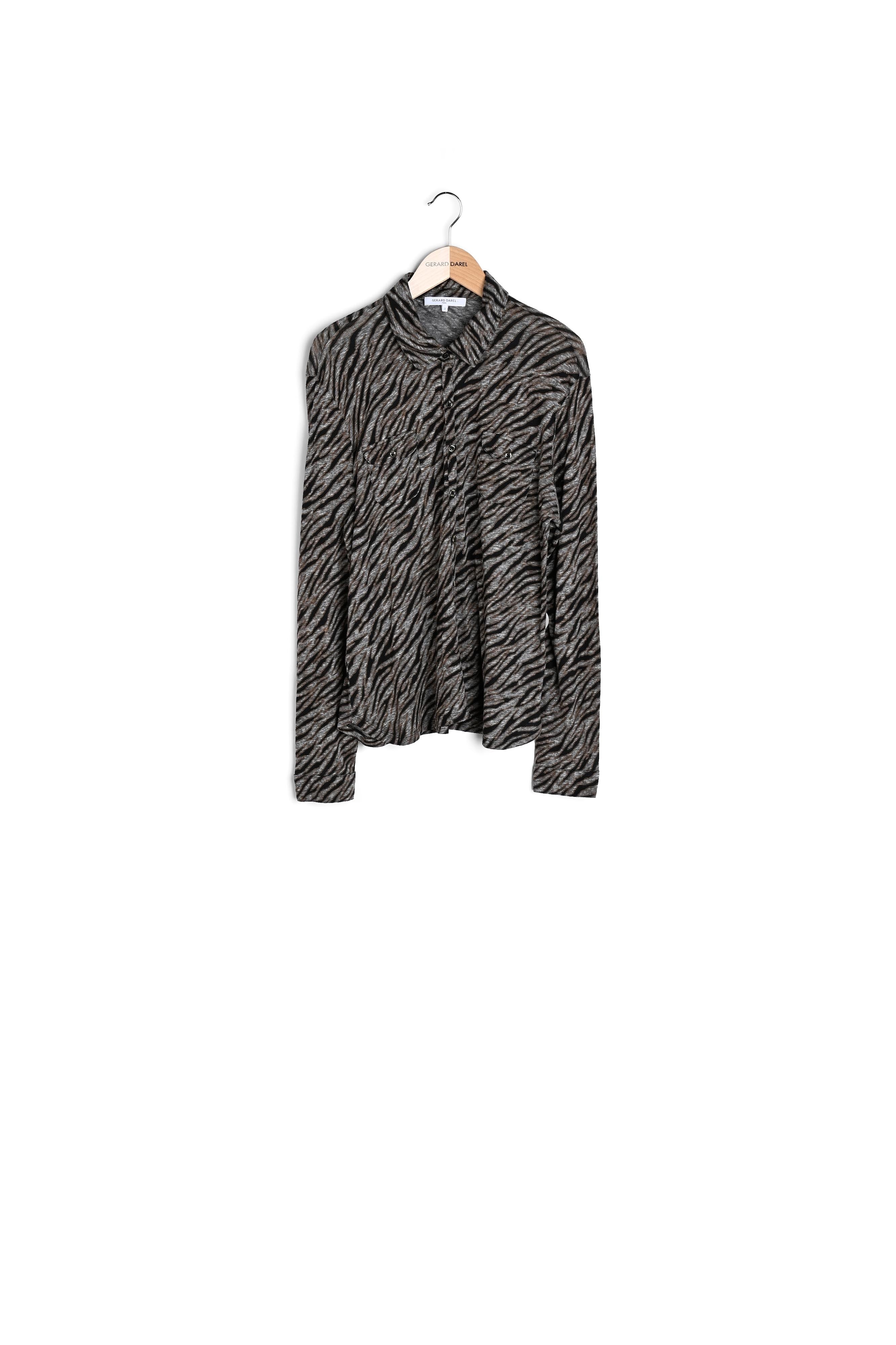 Chemise en jersey imprimé d'un motif zébré - ADELE Faume - seconde main