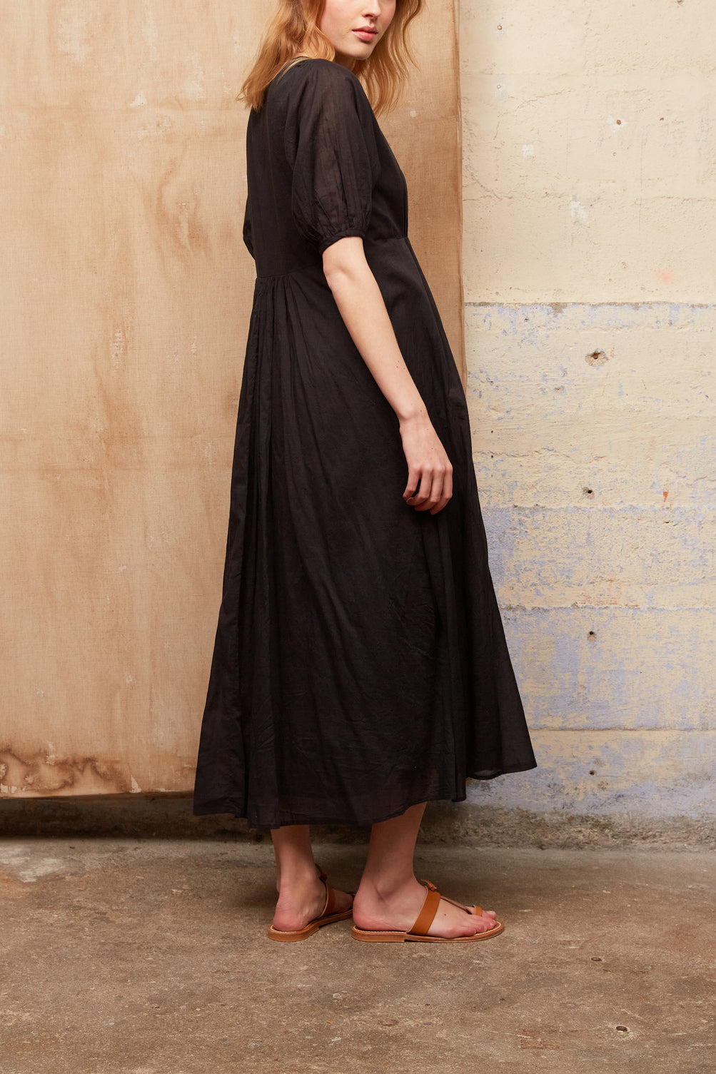 SCARLETT - Robe longue en voile de coton Faume - seconde main