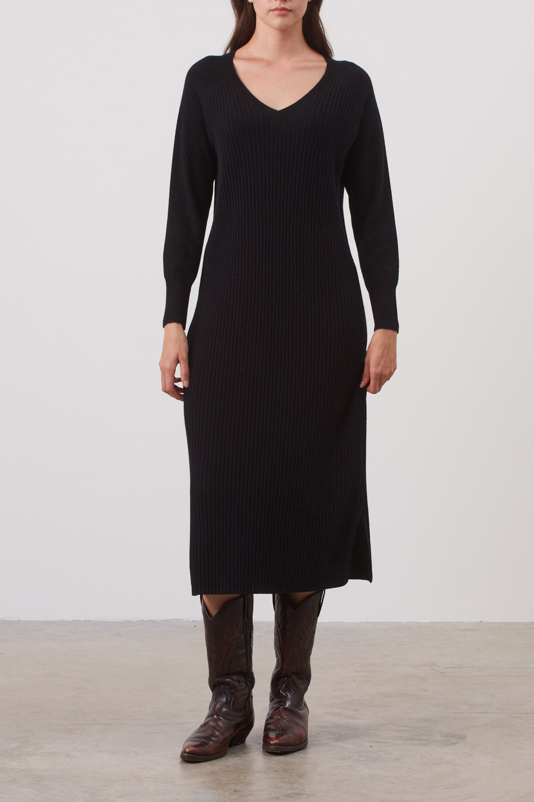 Robe midi en maille côtelée - JACK Faume - seconde main