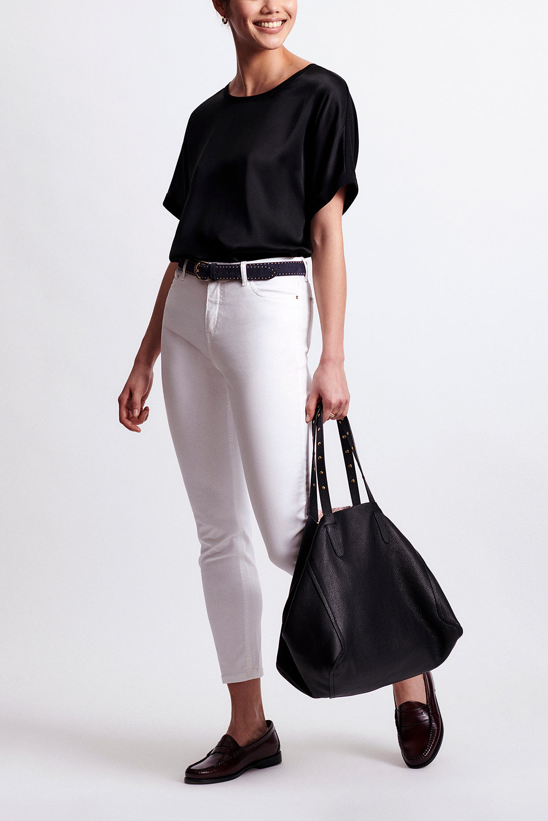MYRIAM - pantalon slim 7/8 en coton stretch Faume - seconde main