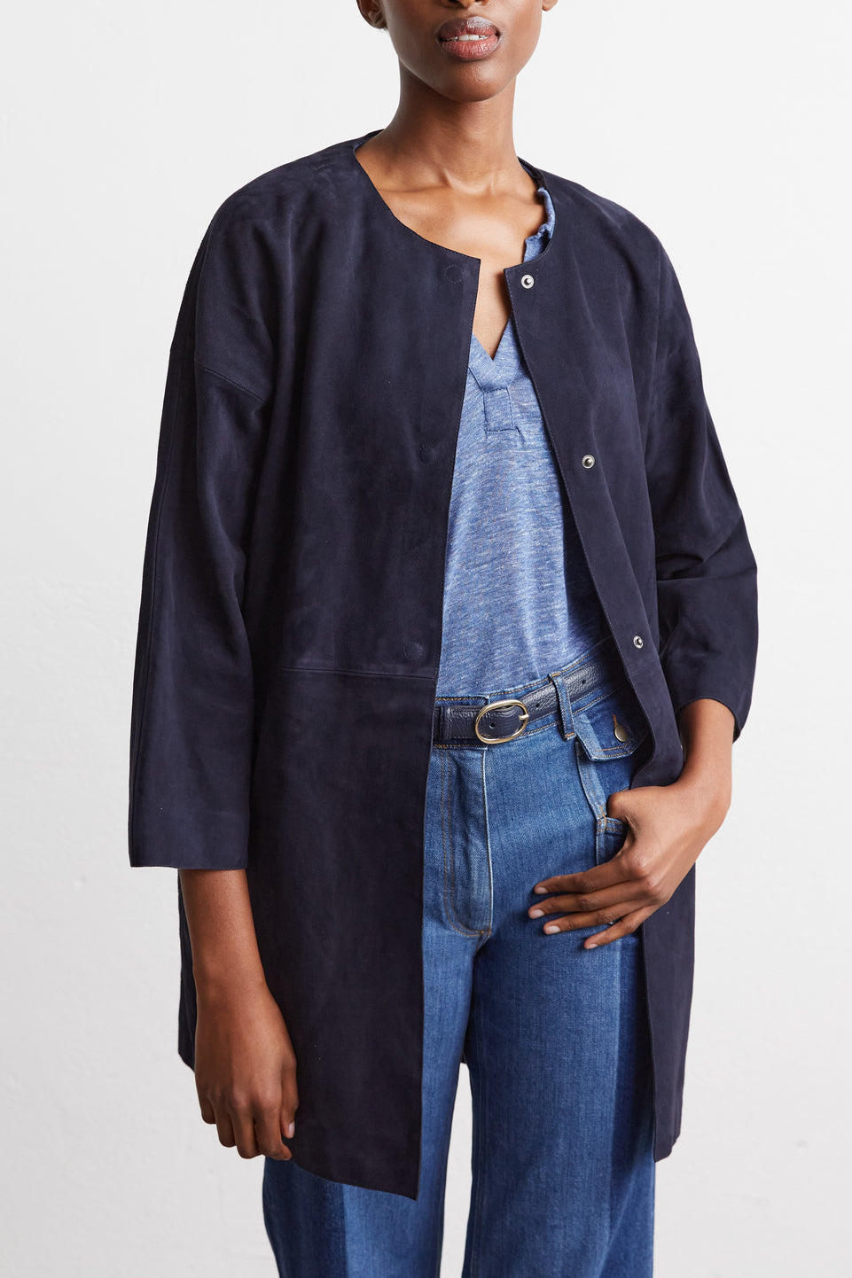 Manteau oversize en cuir - Faume - seconde main