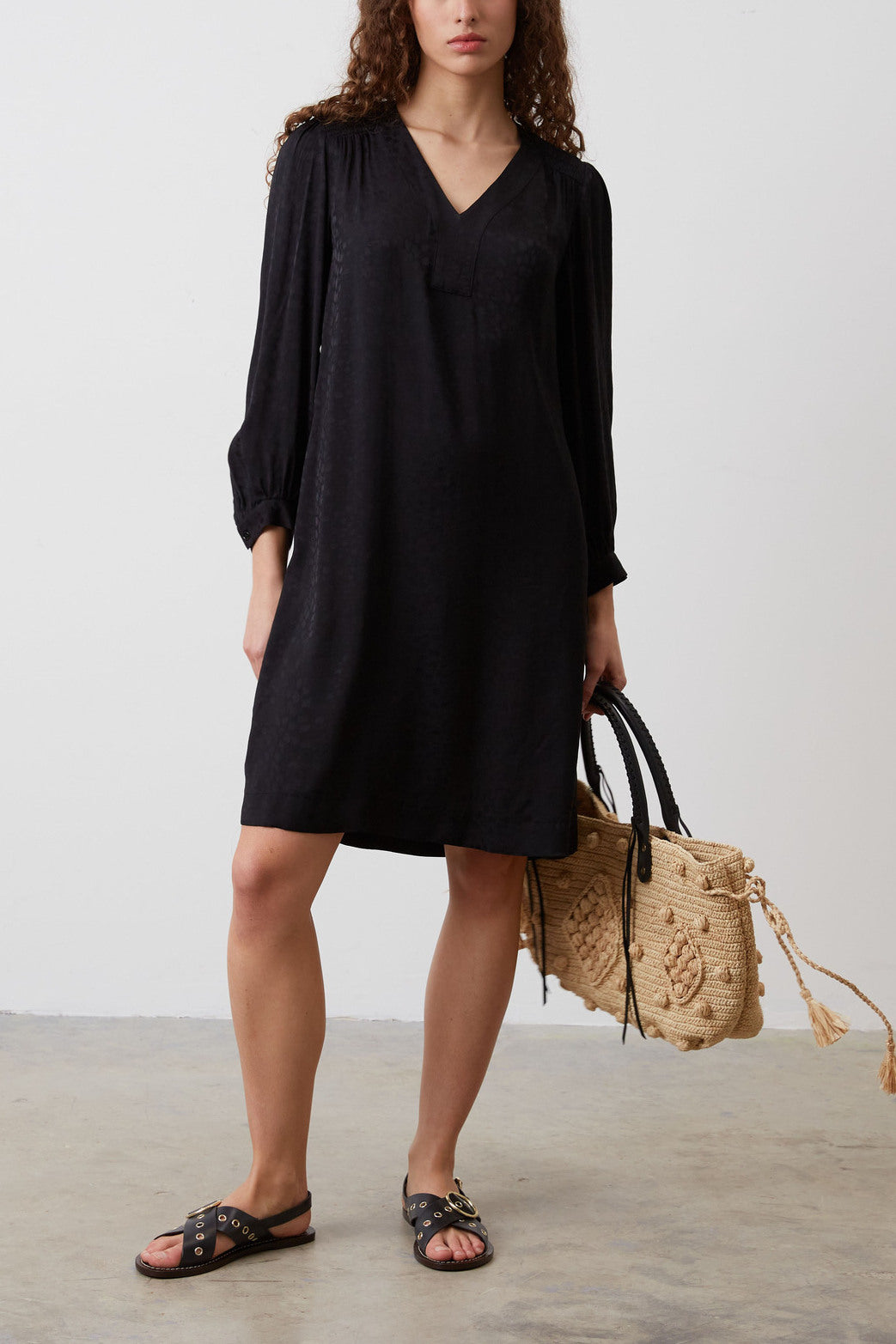 Robe courte et fluide jacquard - JOSEPHA Faume - seconde main
