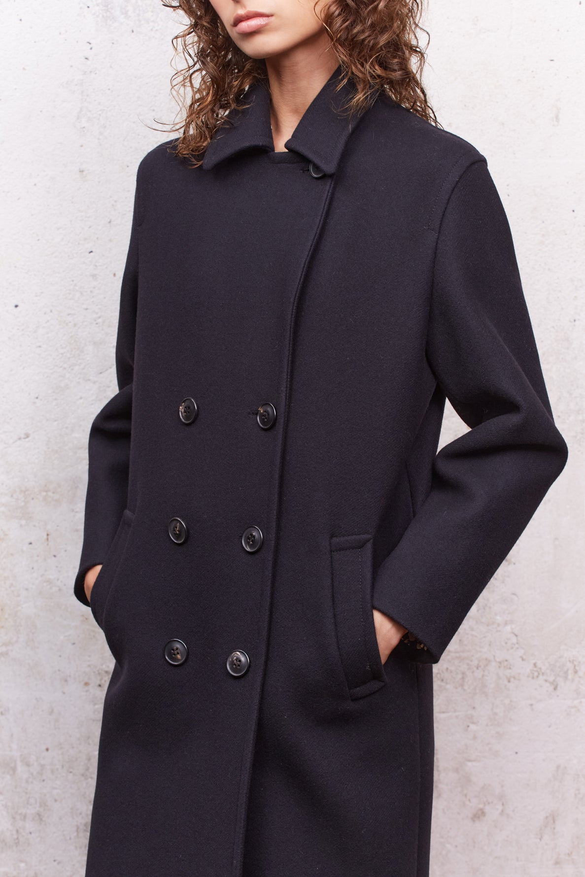 SILYA - Manteau droit en laine vierge Faume - seconde main
