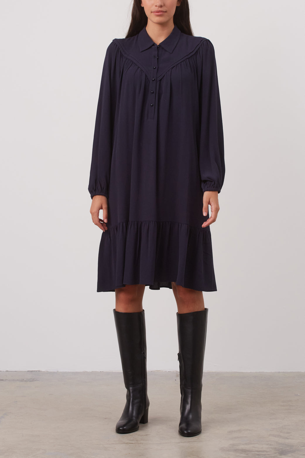 Robe large en crêpe hiver - JAHLYA Faume - seconde main