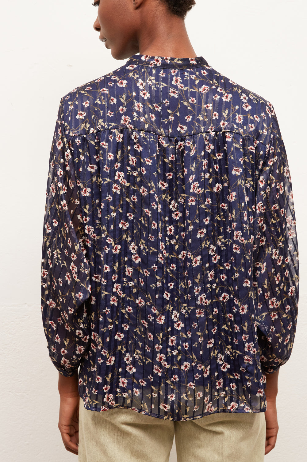 NILLA - Blouse façon mousseline avec Lurex Faume - seconde main