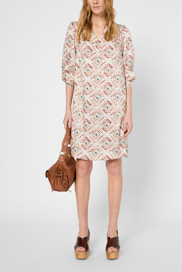 Robe courte imprimé ethnique - PRUNE Faume - seconde main