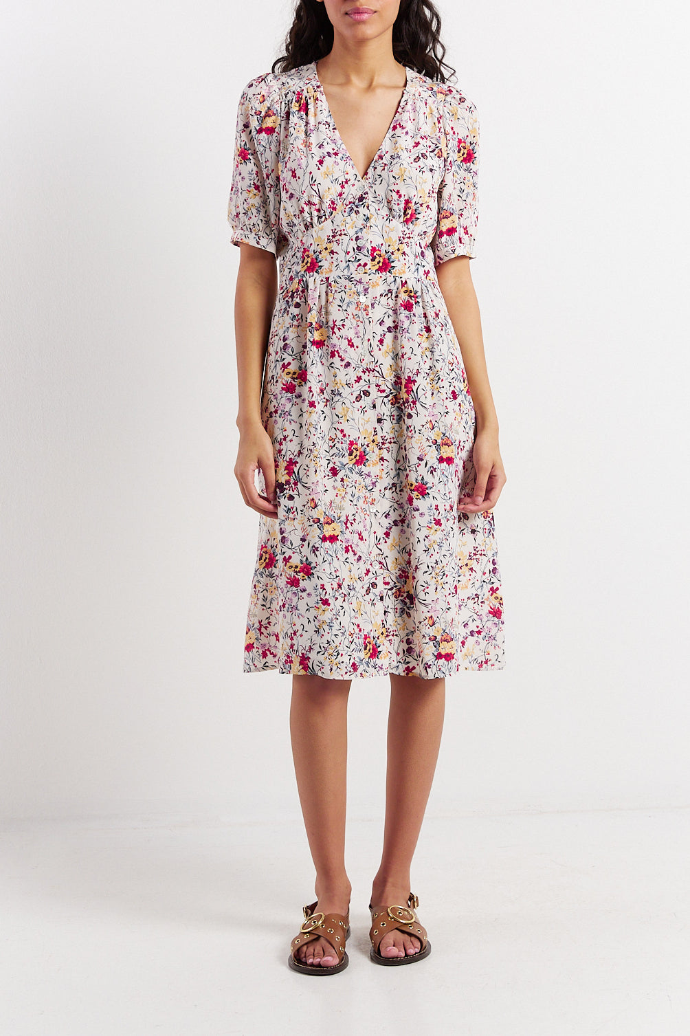 Robe en soie fleurie - JANE Faume - seconde main