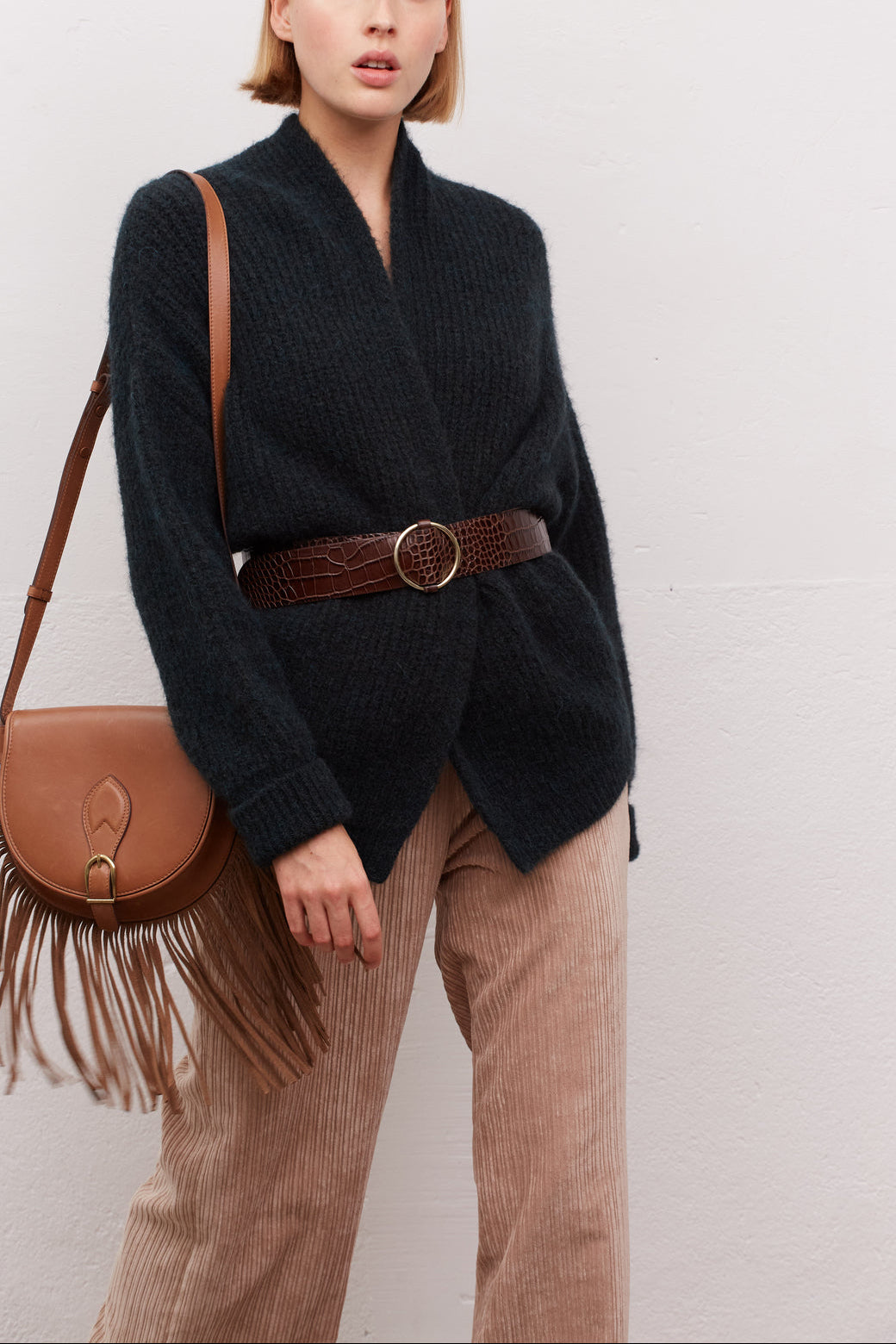 Pantalon ample en velours côtelé - Faume - seconde main