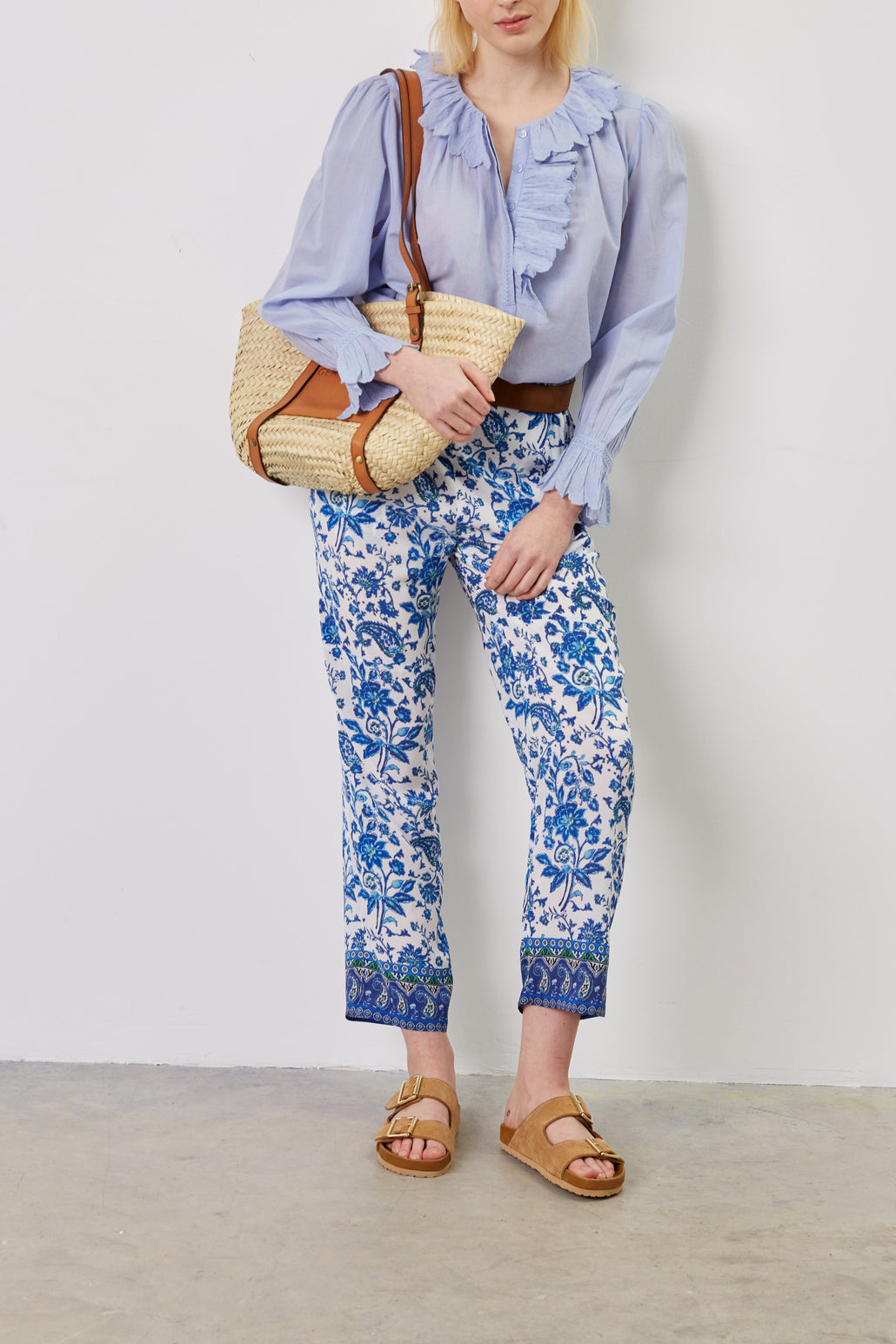 Pantalon fluide à fleurs - ELISEA Faume - seconde main