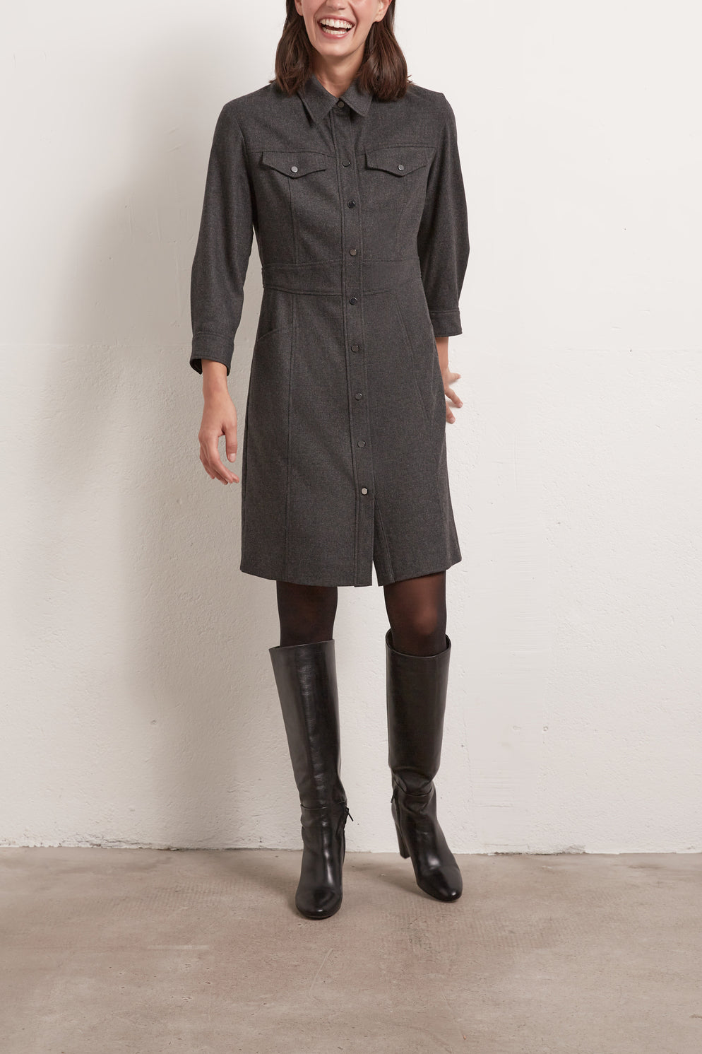 Robe-chemise en laine mélangée Faume - seconde main