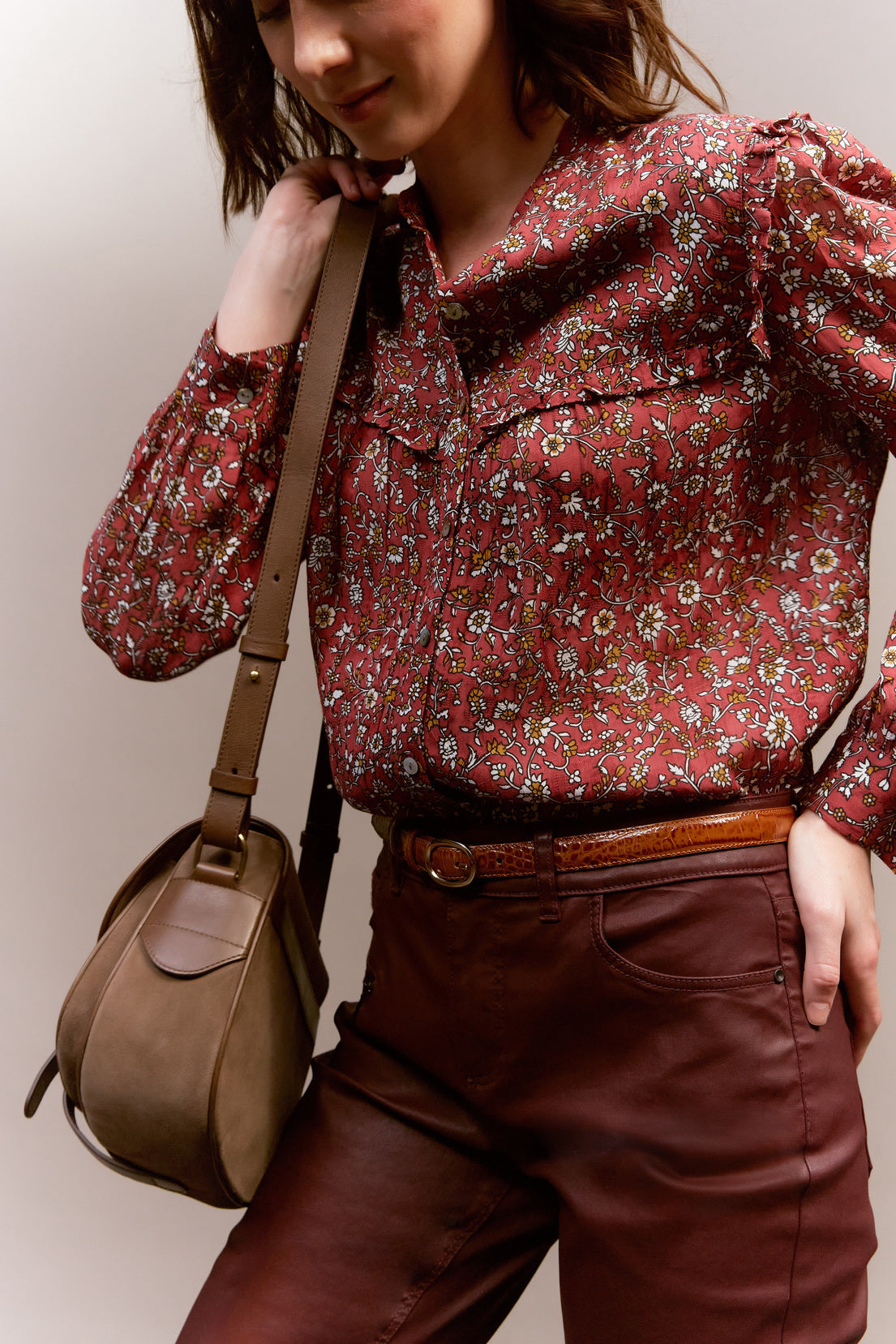 CASEY - Chemise fleurie et détails volantés Faume - seconde main