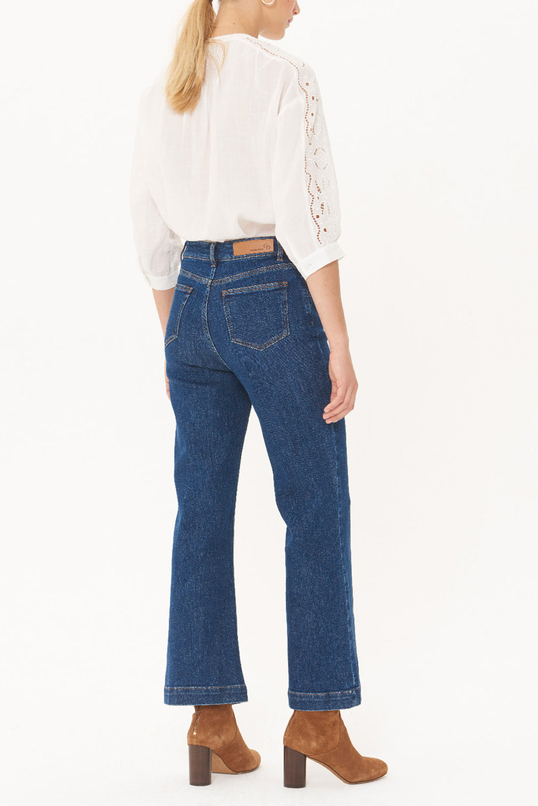 LILY - Jean flare à taille haute Faume - seconde main