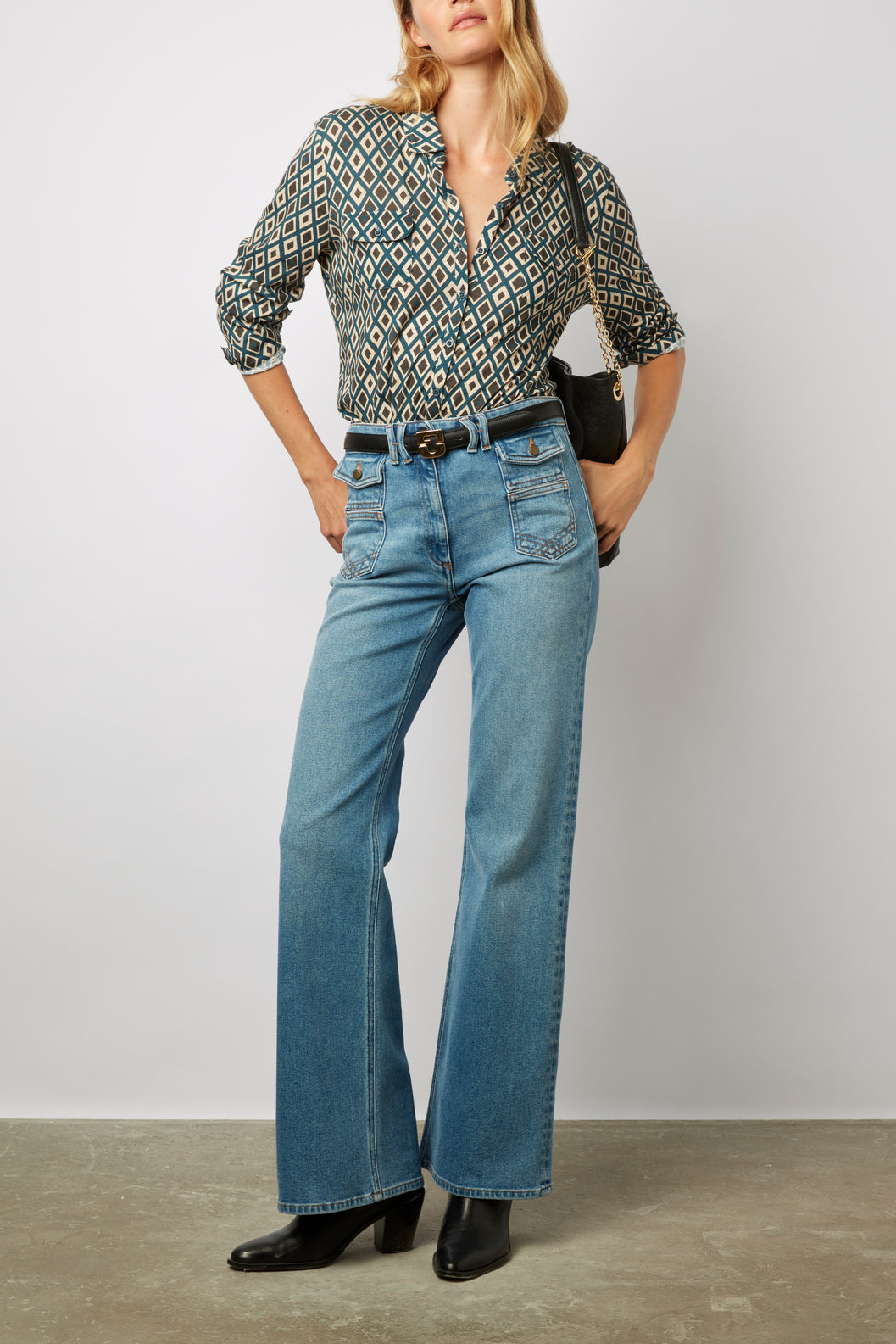 Chemise en coton imprimé Losanges - ABIGAEL Faume - seconde main