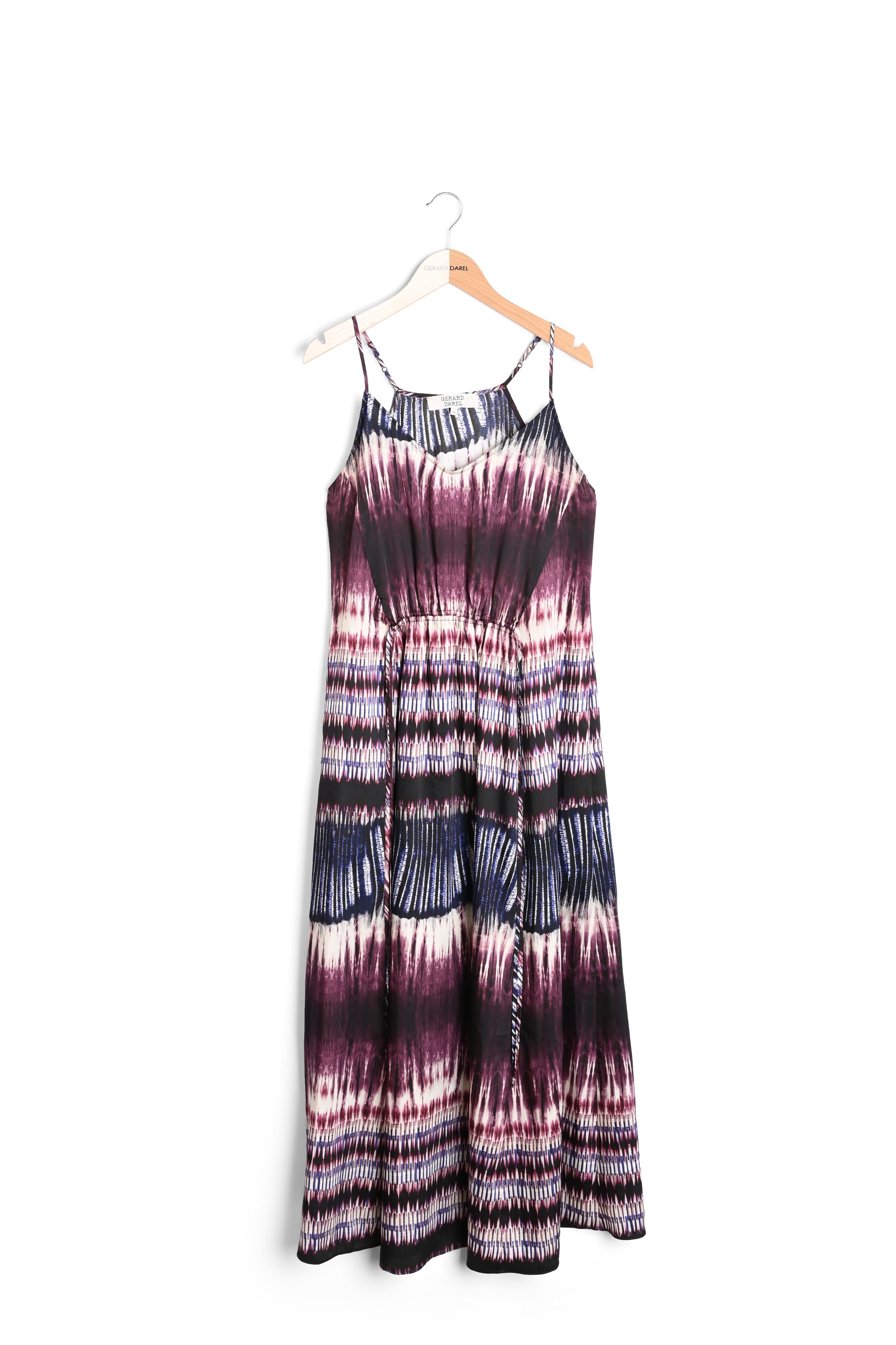 SAELLE - Robe longue à imprimée Tie and Dye Faume - seconde main