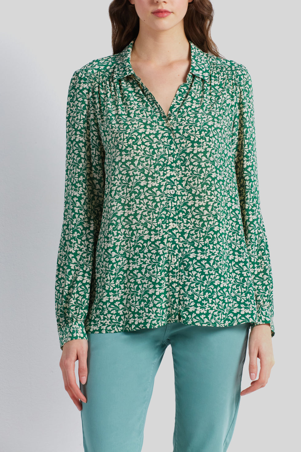 Chemise à motif floral et smocks - CERISE Faume - seconde main