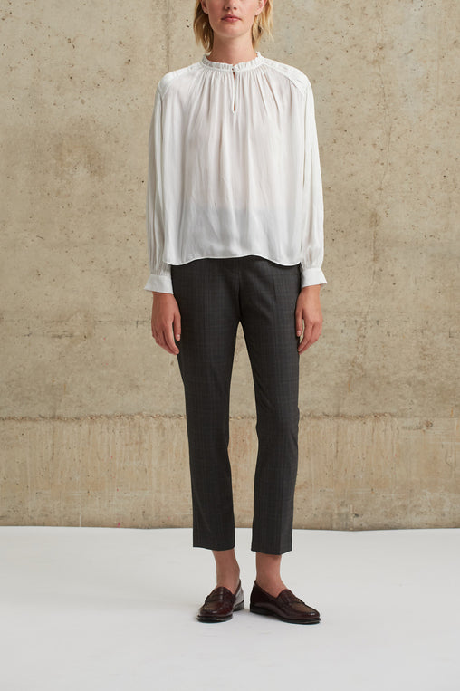 Blouse satinée avec détails plissés - CAROLINE Faume - seconde main