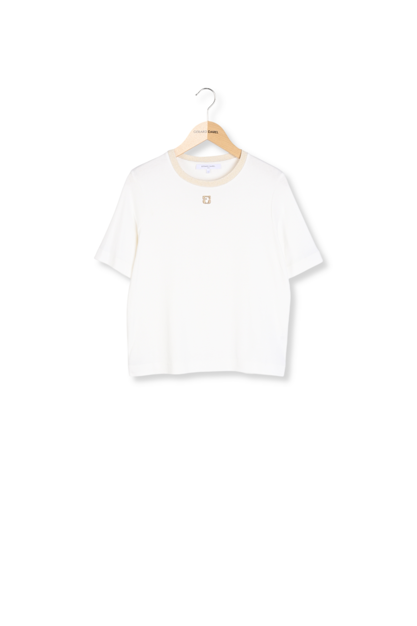 T-shirt en coton au col doré - GINETTE Faume - seconde main