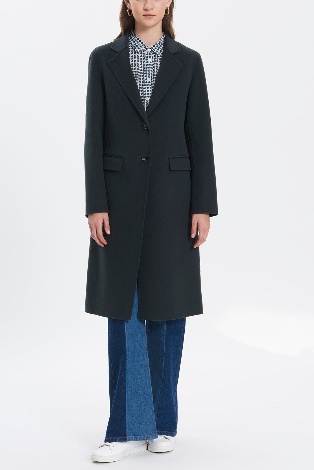 POPPY - Manteau droit en laine double face Faume - seconde main