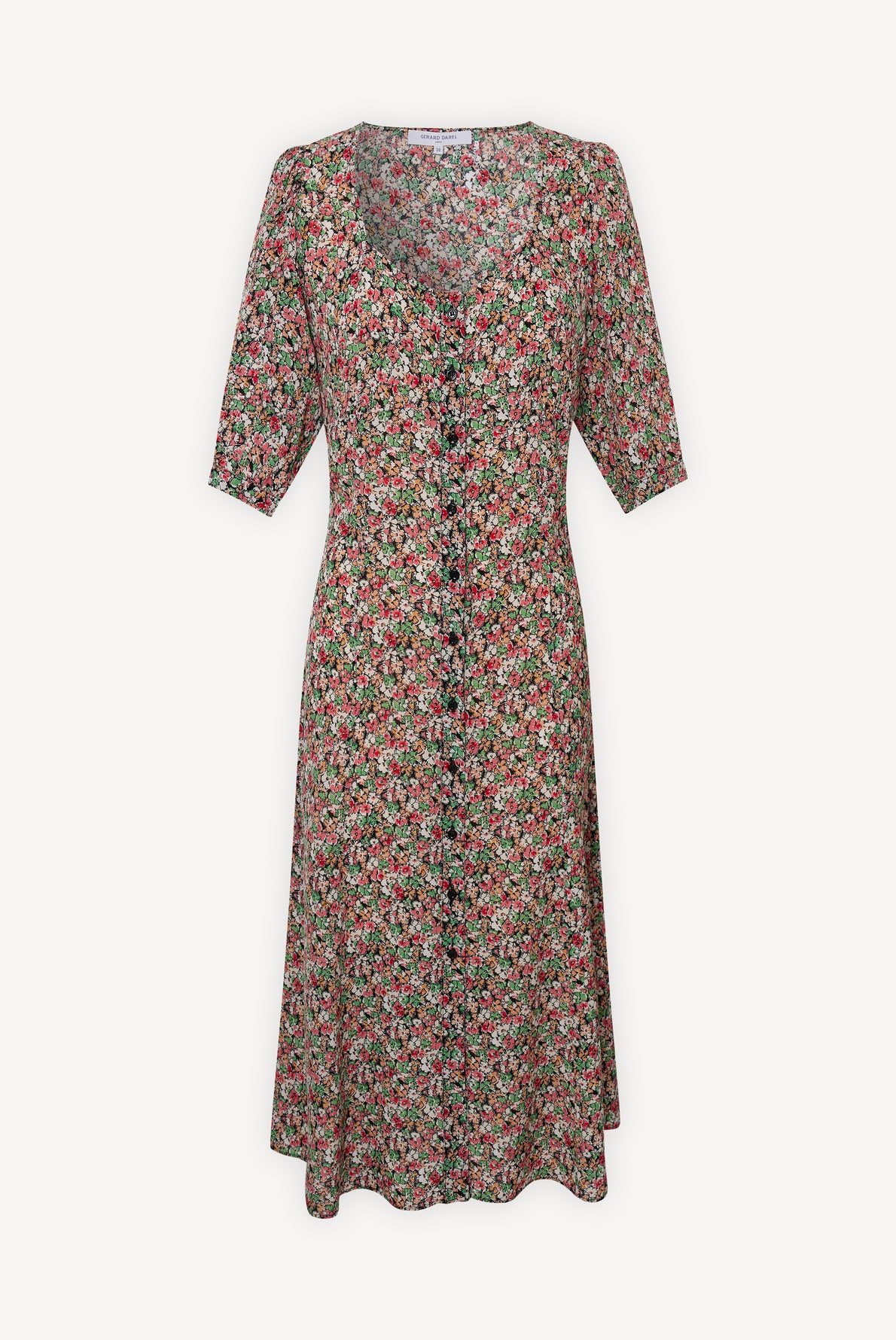 Robe boutonnée à motif - JAHLYA Faume - seconde main