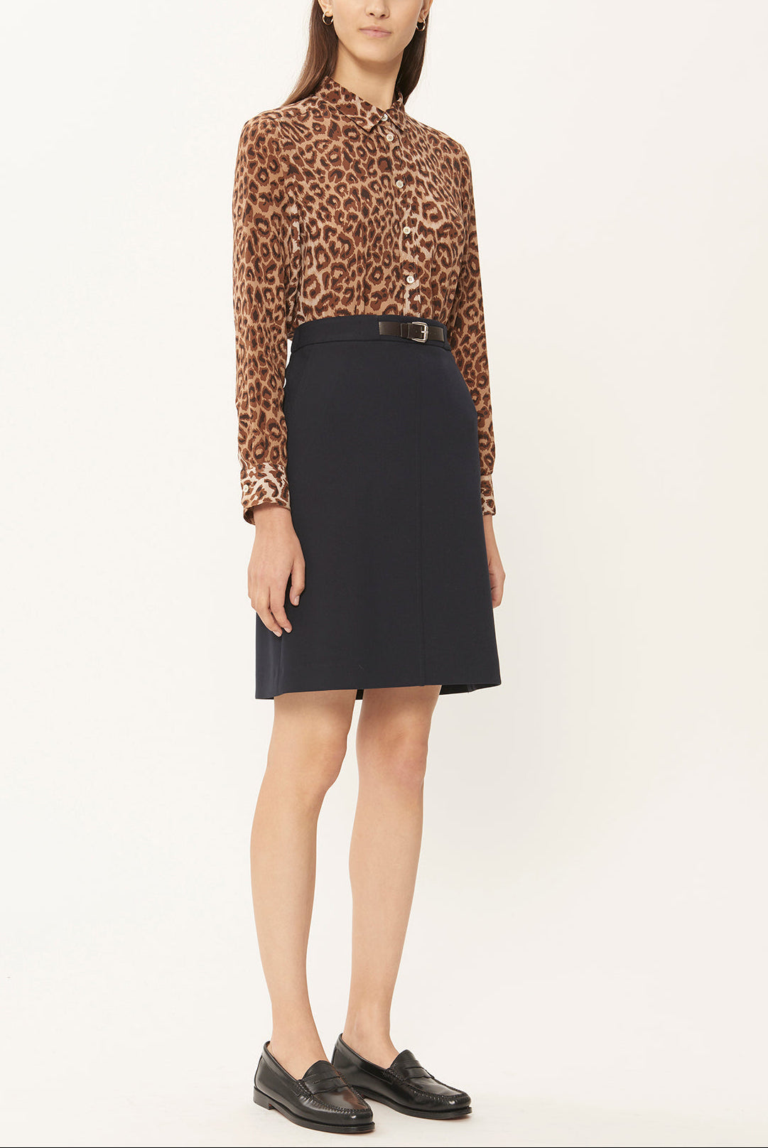 THALLIA - Jupe trapèze en crêpe Faume - seconde main