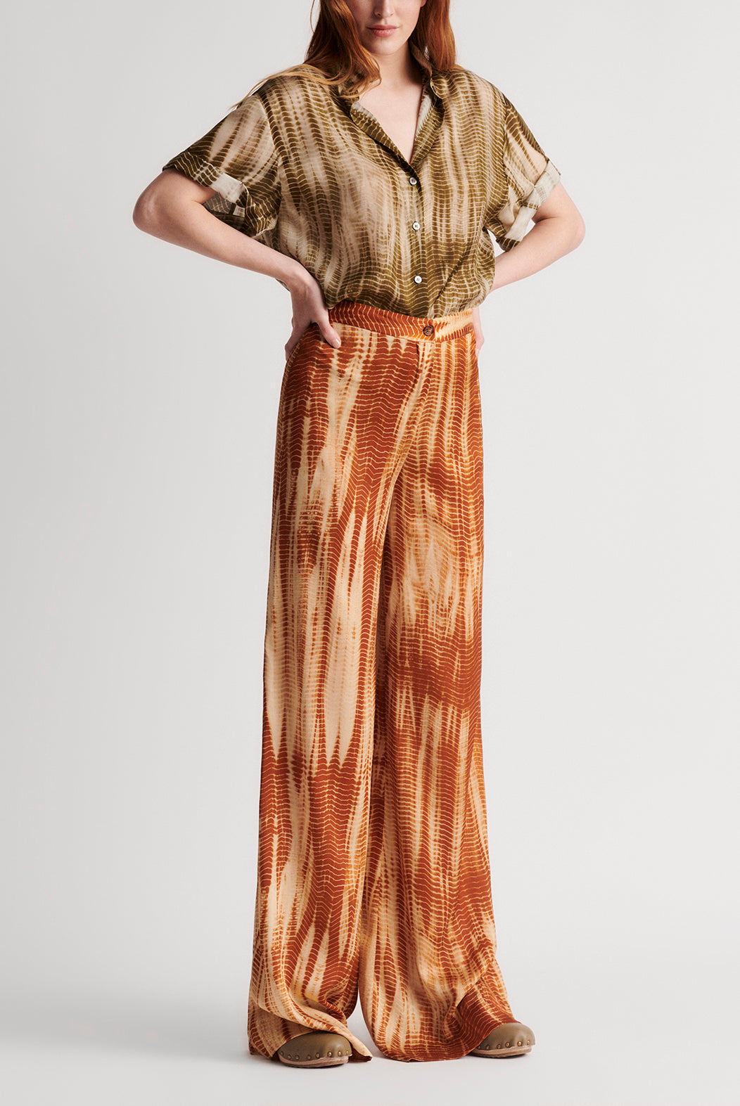 MAYANK - Pantalon large en twill Faume - seconde main