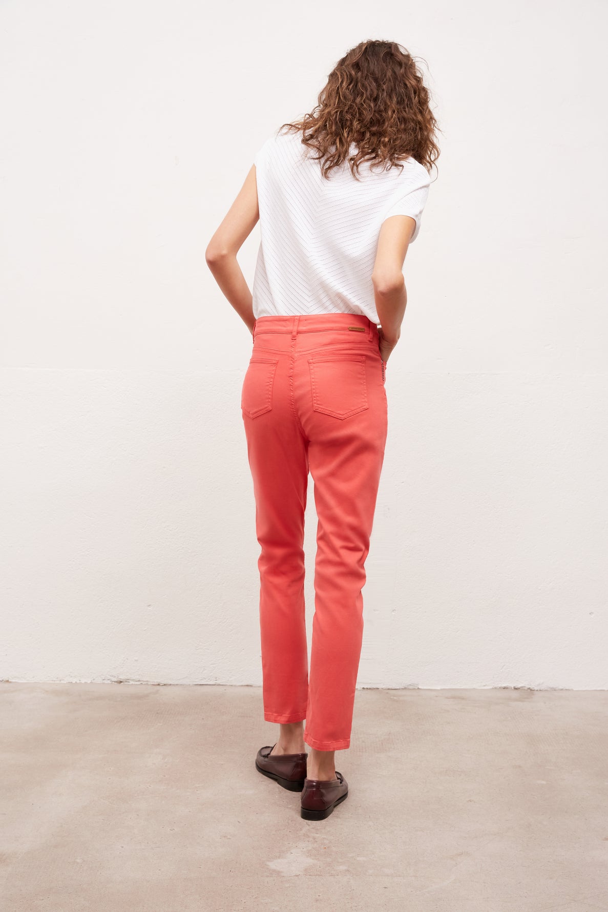 MAYA - Pantalon 5 poches en coton Stretch Faume - seconde main