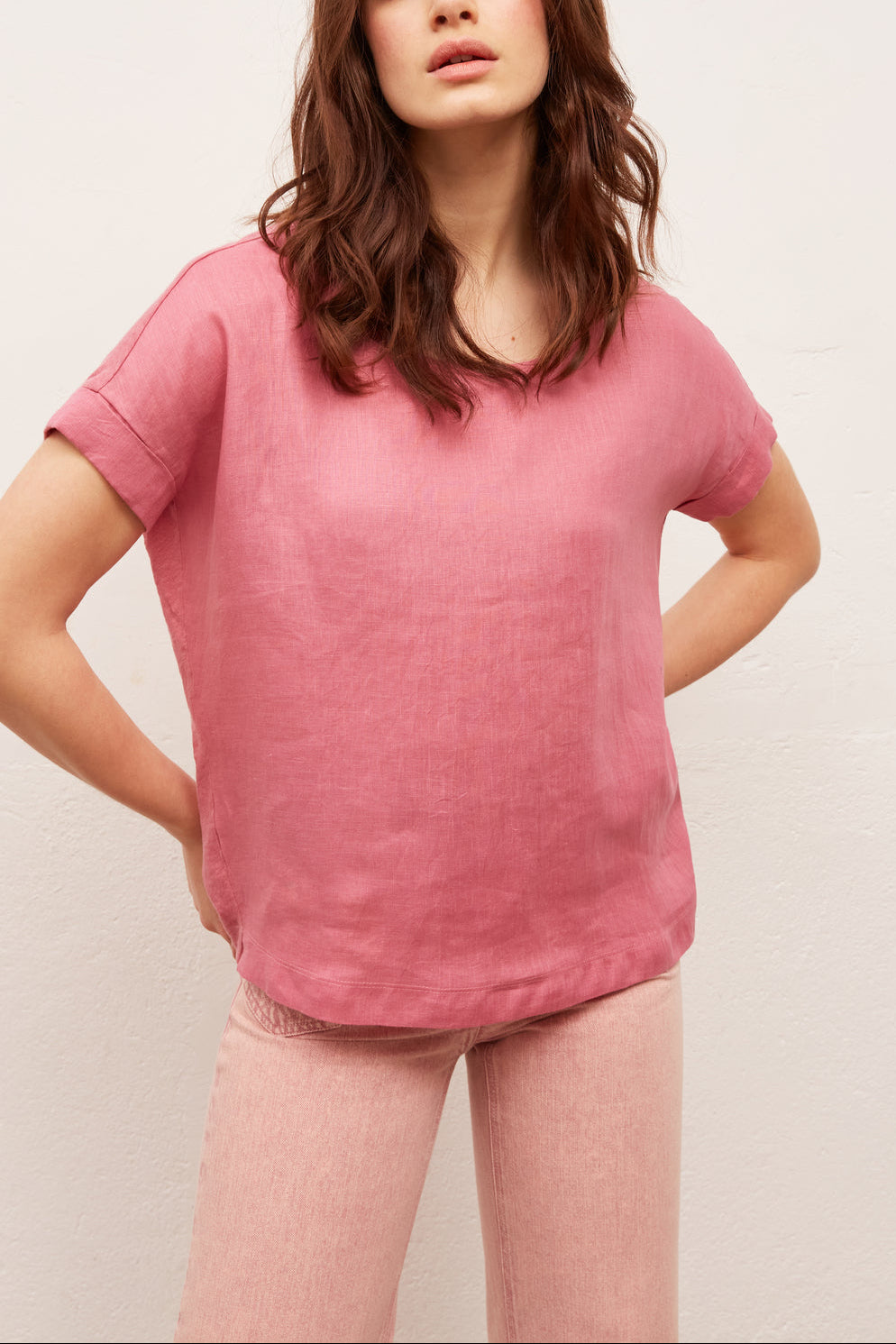 JANAE - Tee-shirt en lin façon bimatière Faume - seconde main