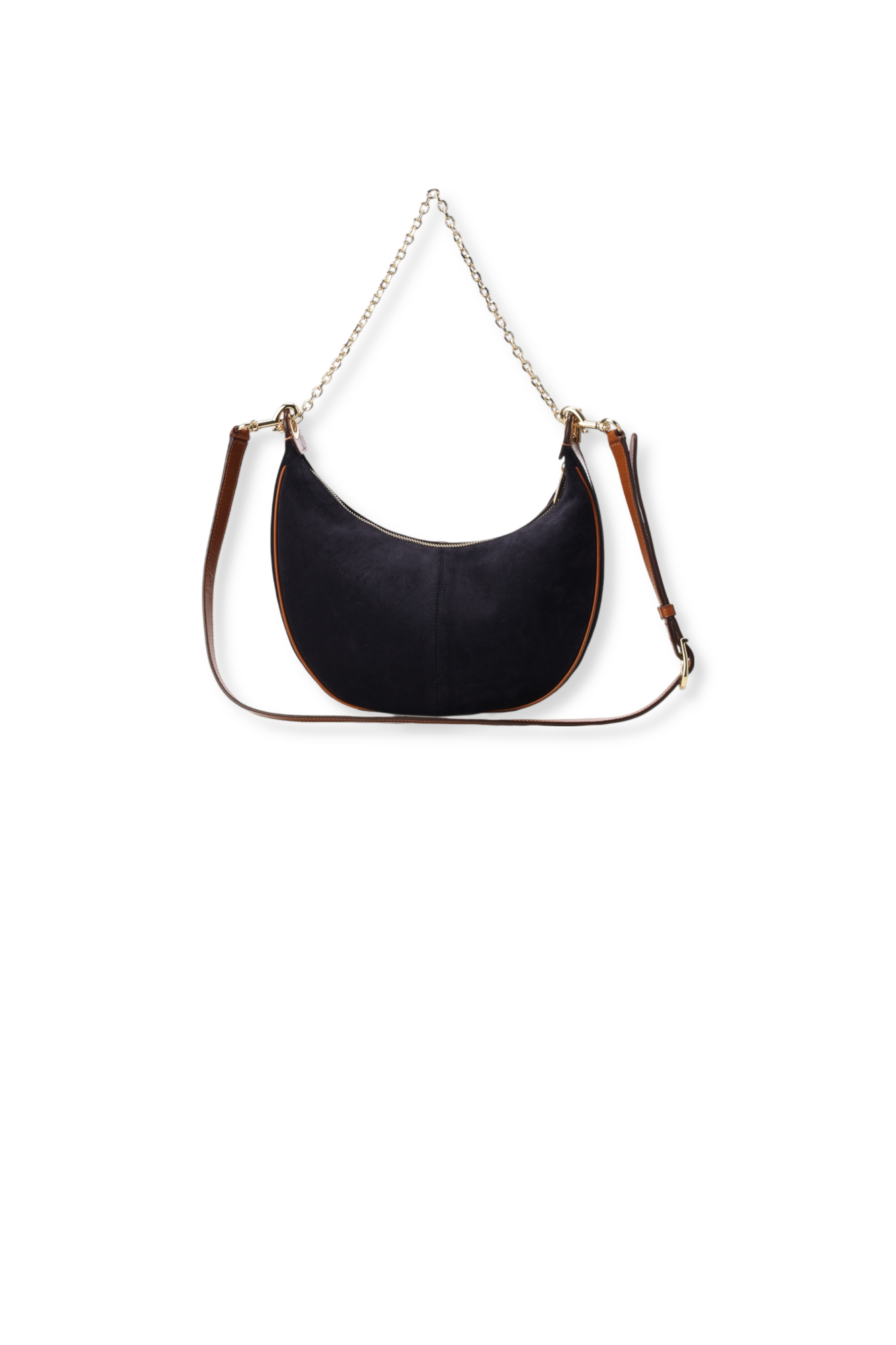 Sac demi-lune en cuir velours - LE SUZANNE Faume - seconde main