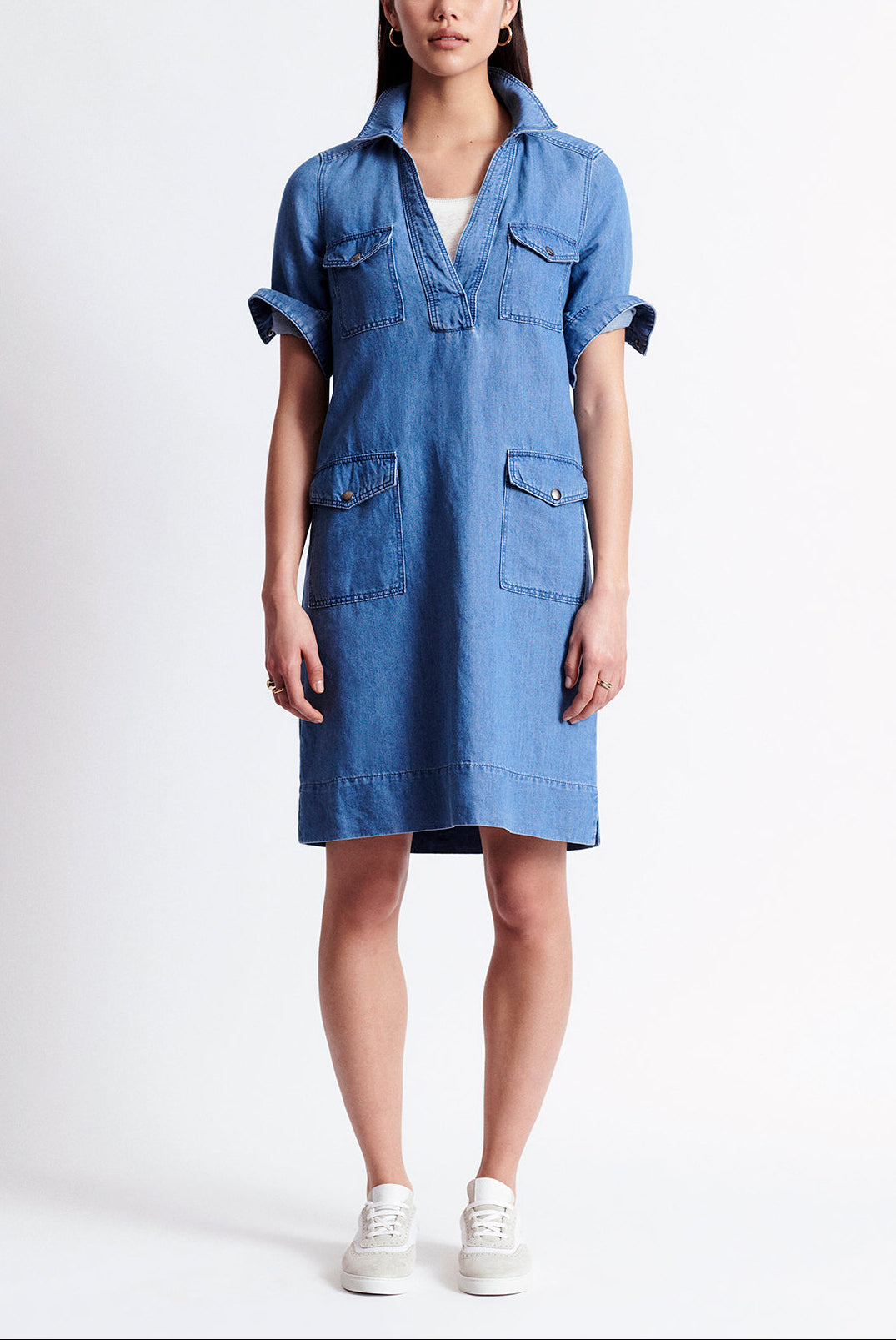 SAMANTHA - Robe-chemise courte en jean Faume - seconde main