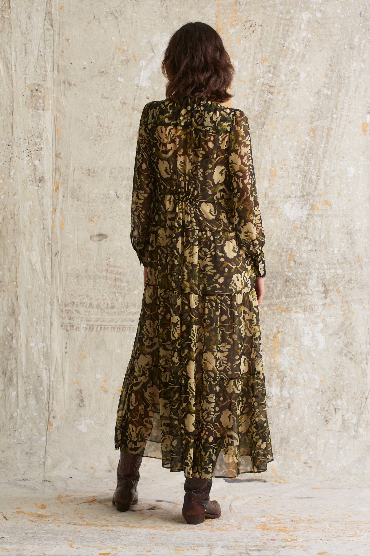 Robe bohème en mousseline à motif Ikat - ADA Faume - seconde main