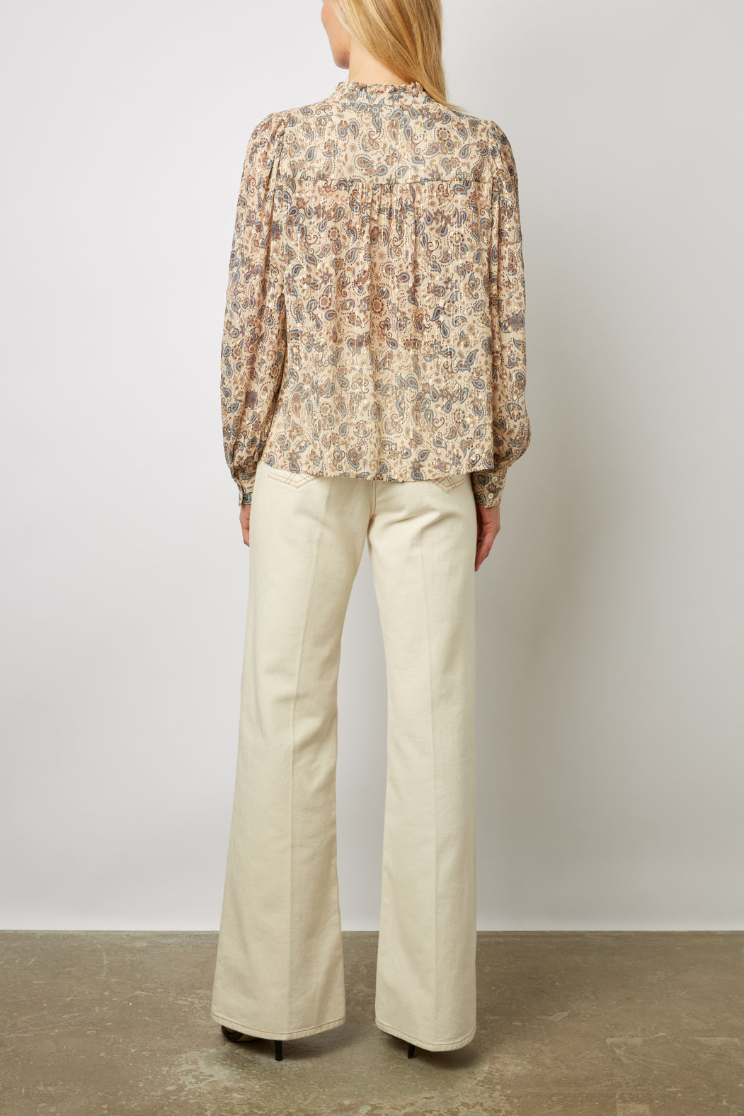 Blouse à motif cachemire et lurex - CLARISSE Faume - seconde main