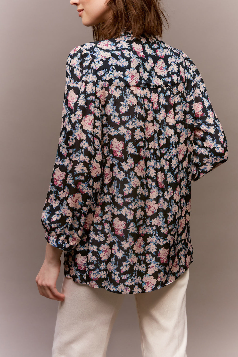 Blouse fluide à l'imprimé floral - CAMELLIA Faume - seconde main