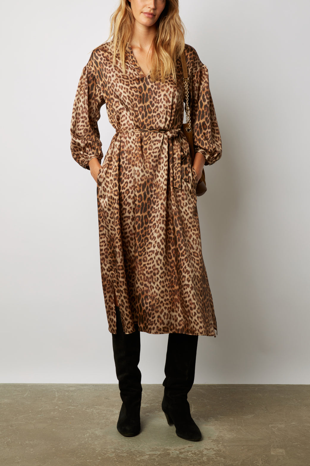 Robe longue esprit tunique à imprimé léopard - JULIAN Faume - seconde main