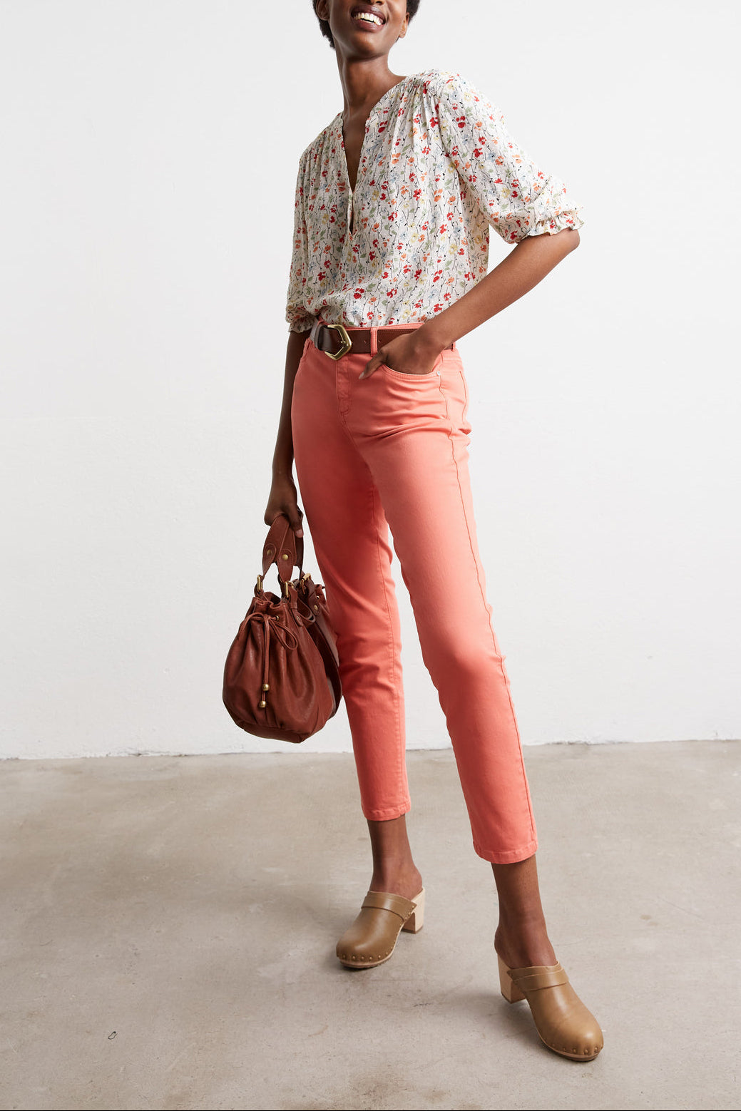 Pantalon droit coloré - ELIORE Faume - seconde main
