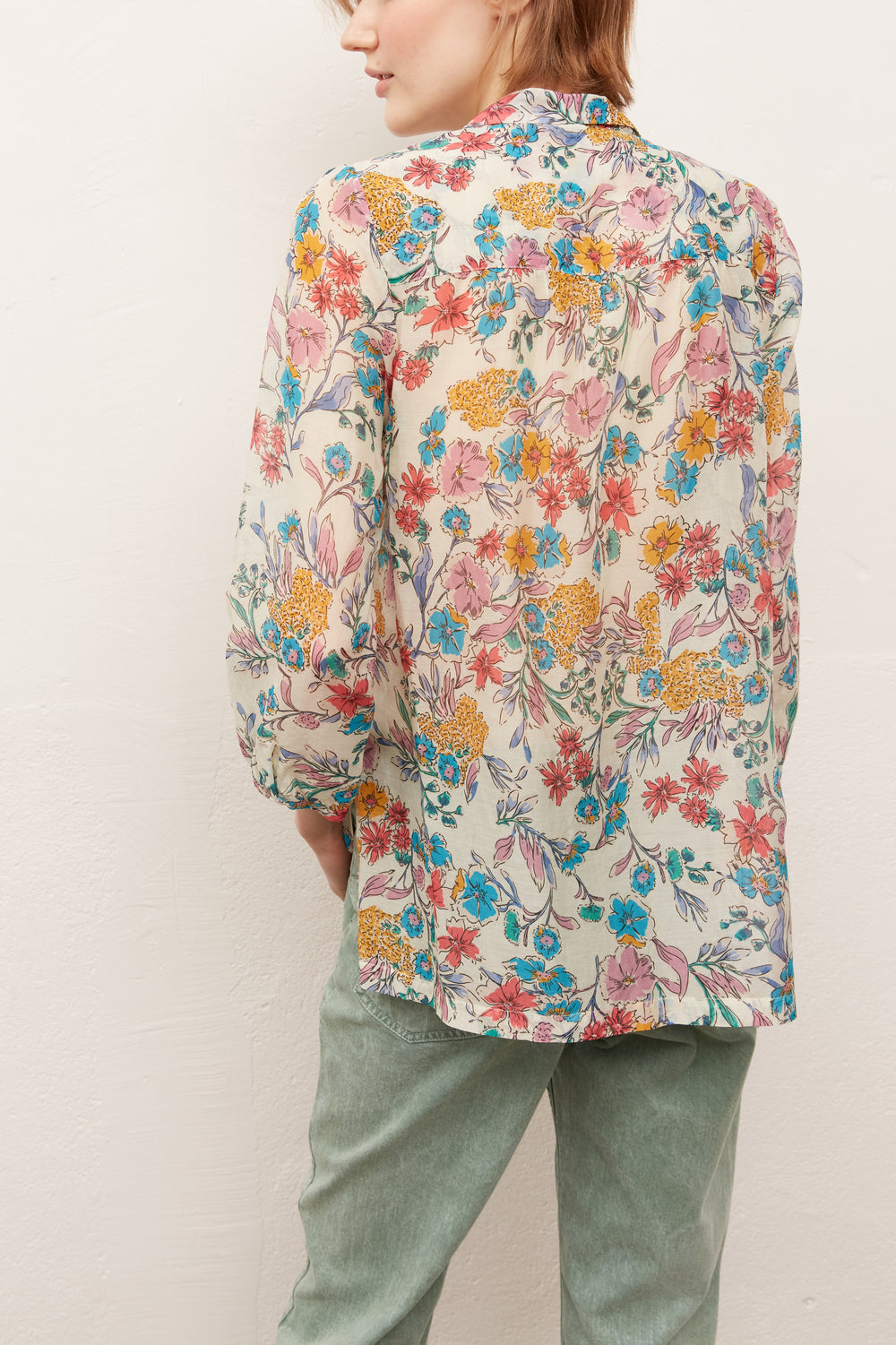 NEYL - Chemise imprimée en coton et soie Faume - seconde main