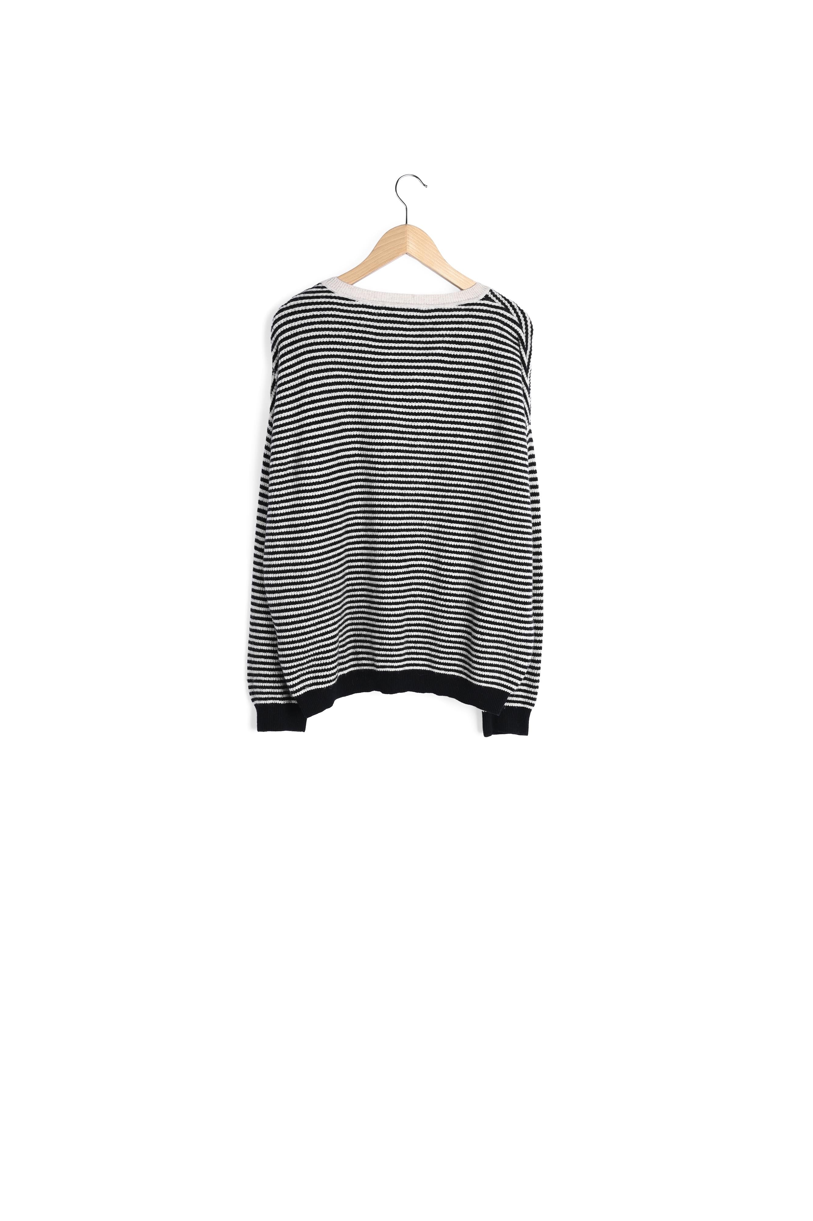 Donatella - Pull à rayures façon marinière en laine Faume - seconde main