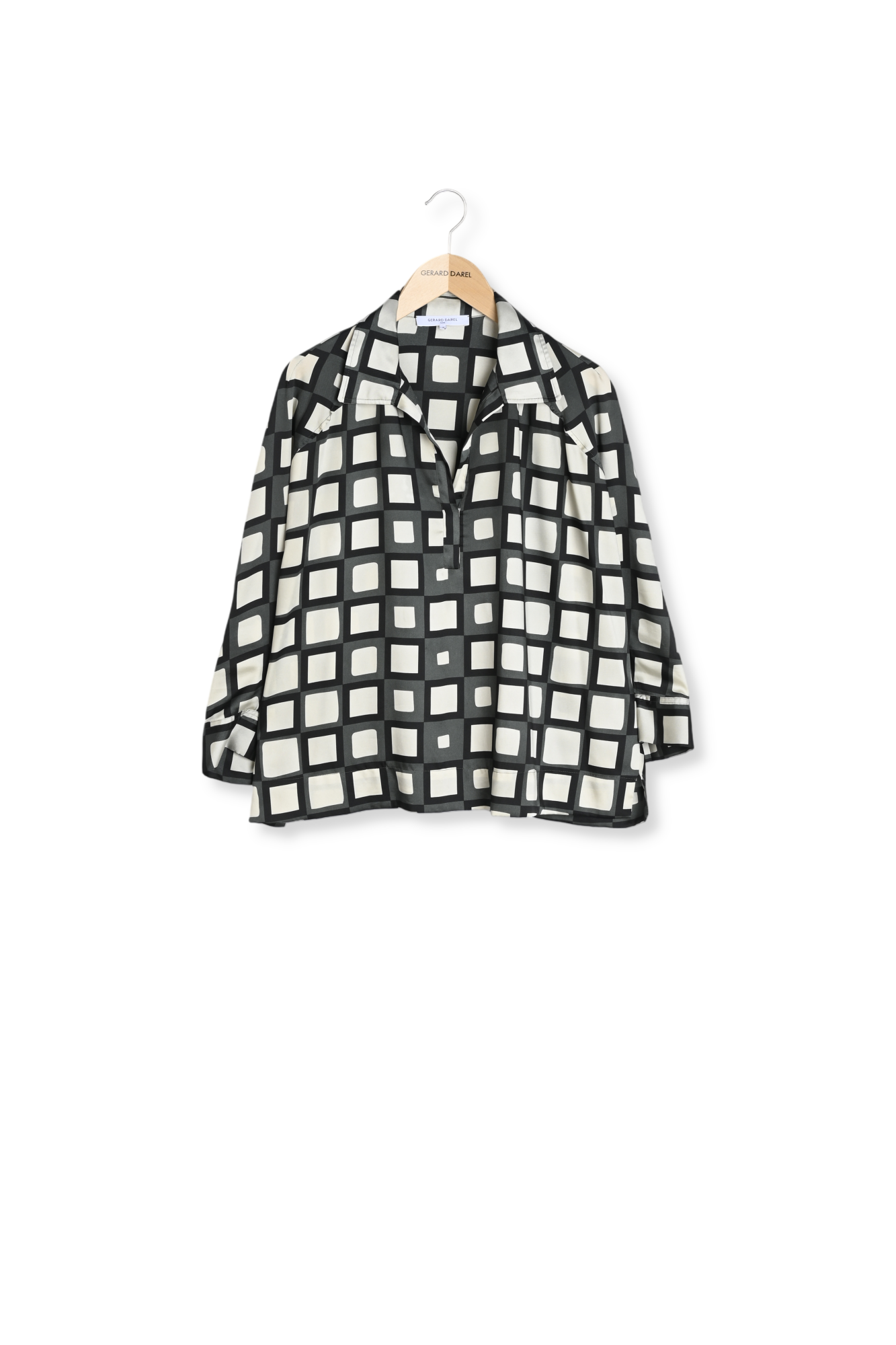 Blouse satinée imprimé géométrique - BUNNY Faume - seconde main