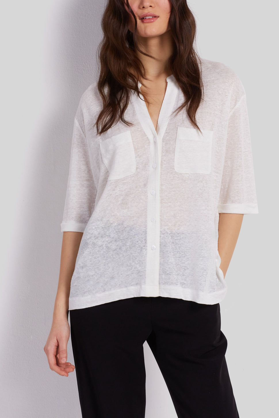 Tee-shirt boutonné en lin - ANABELLE Faume - seconde main