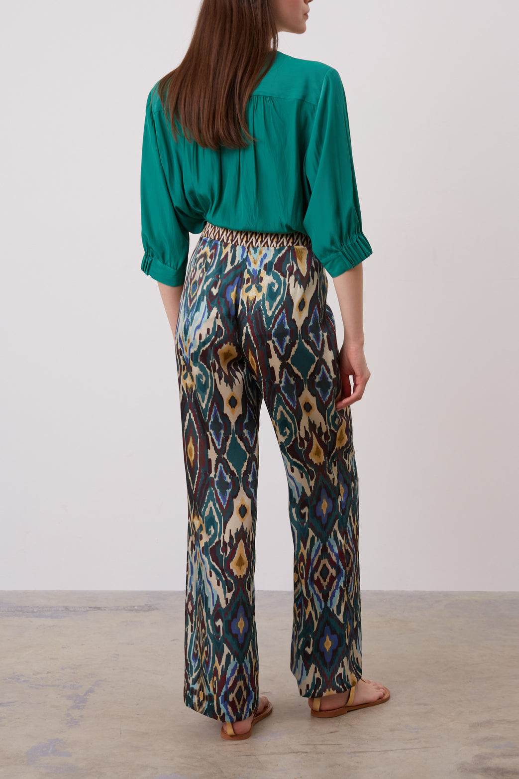 Pantalon large à motifs Ikat - ELEONA Faume - seconde main