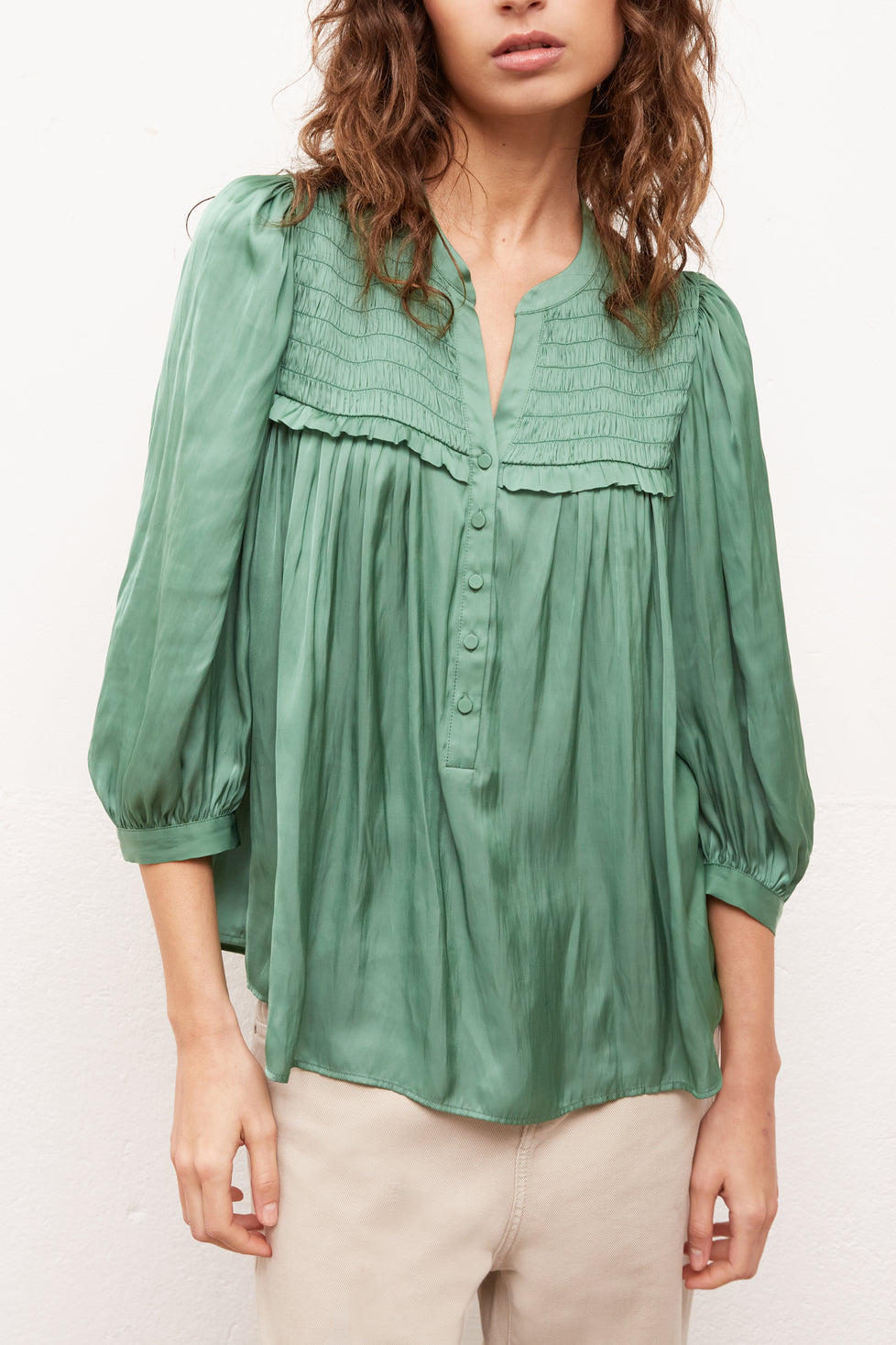 Blouse volantée à smocks Faume - seconde main