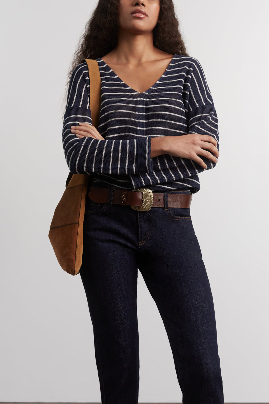 Pull rayé col V - LAELY Faume - seconde main