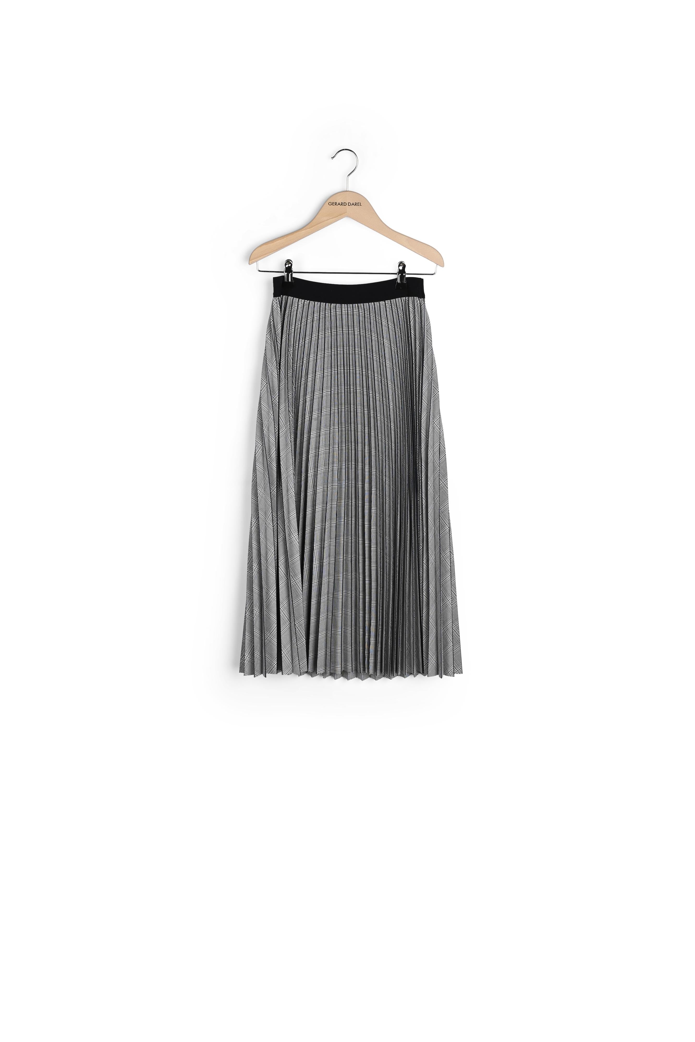 MYRTILLE - Jupe plissée midi prince de galles Faume - seconde main