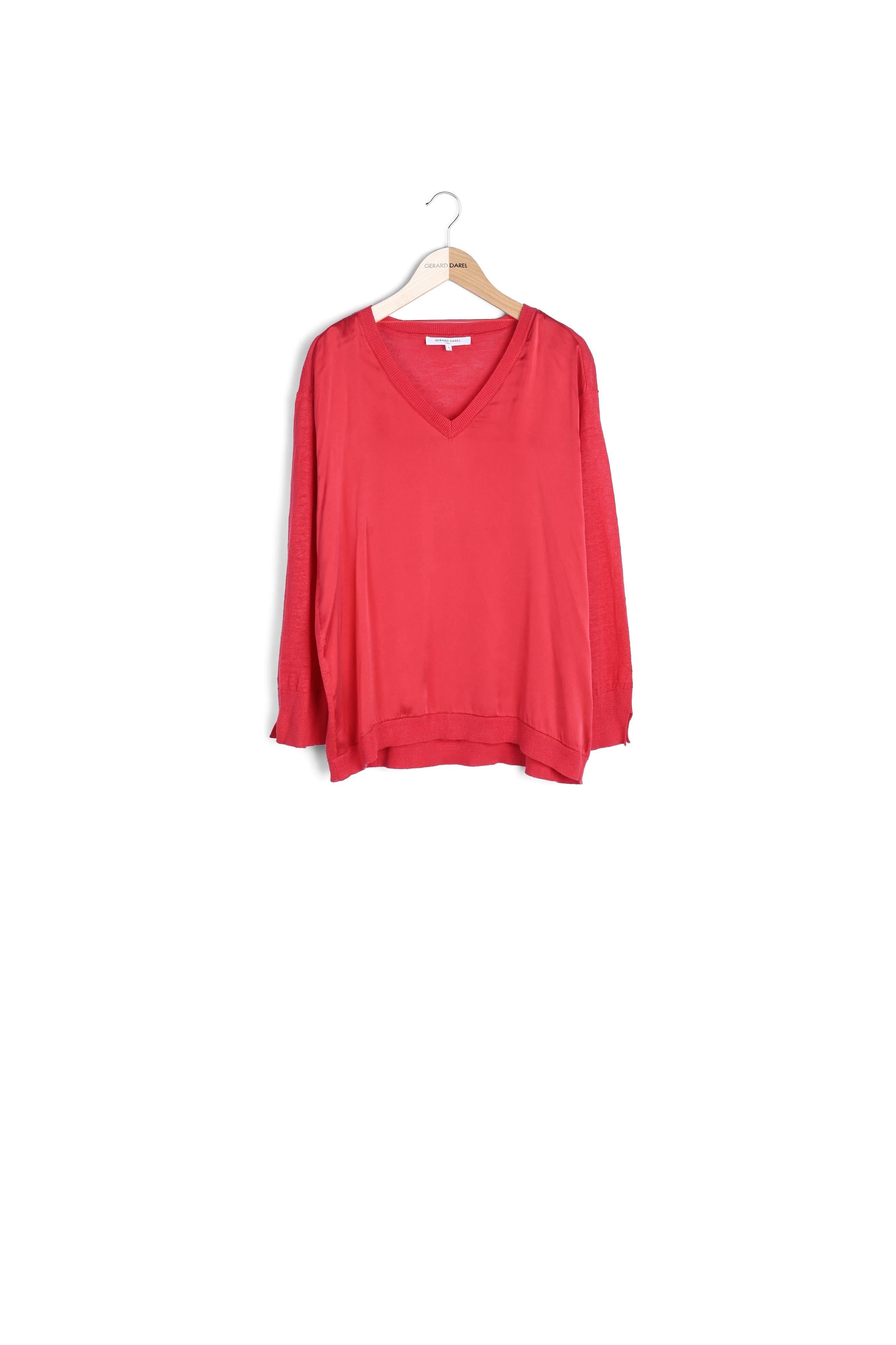 EVANNA - Pull V en lin et soie Faume - seconde main