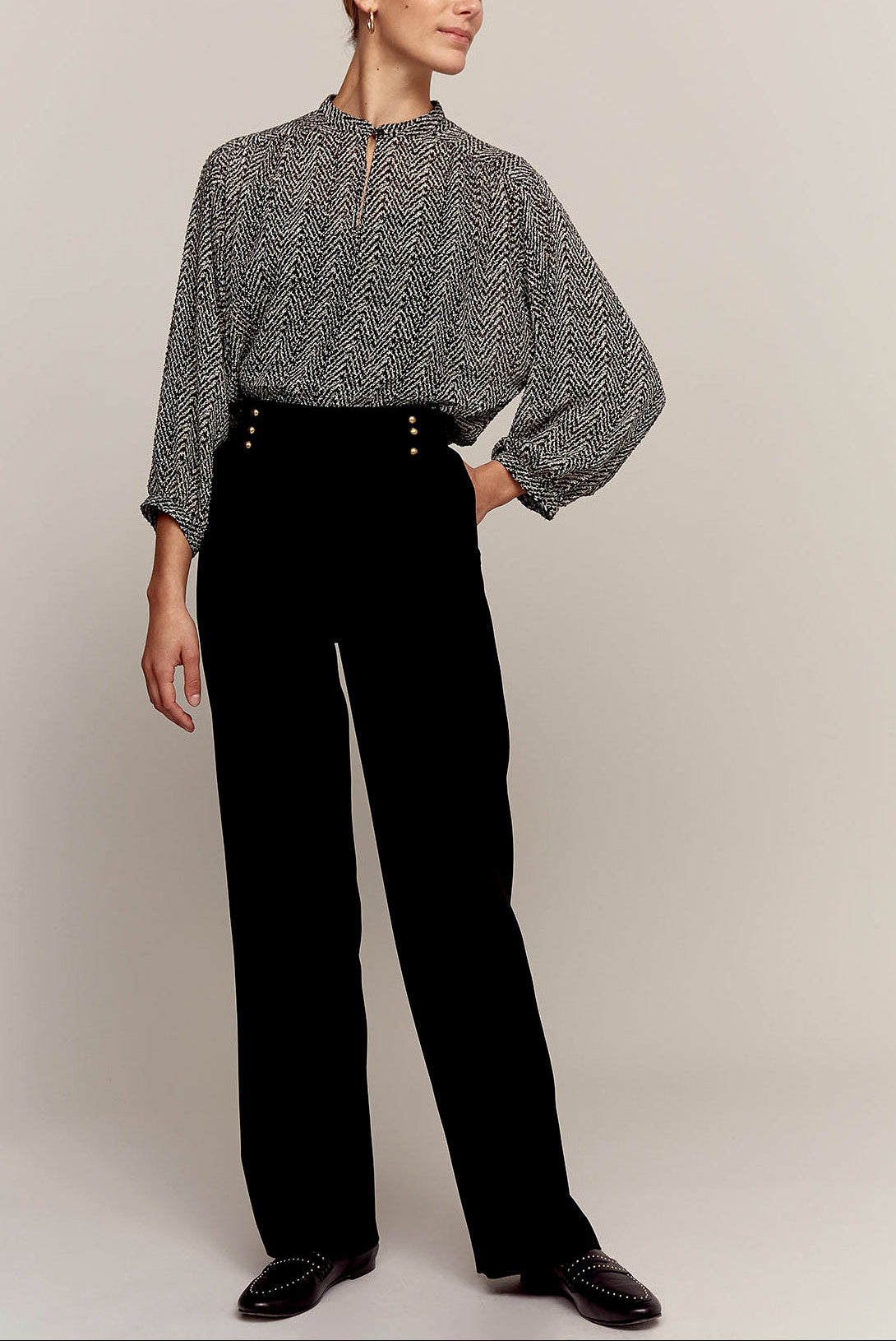 LIO - Pantalon large en crêpe Faume - seconde main