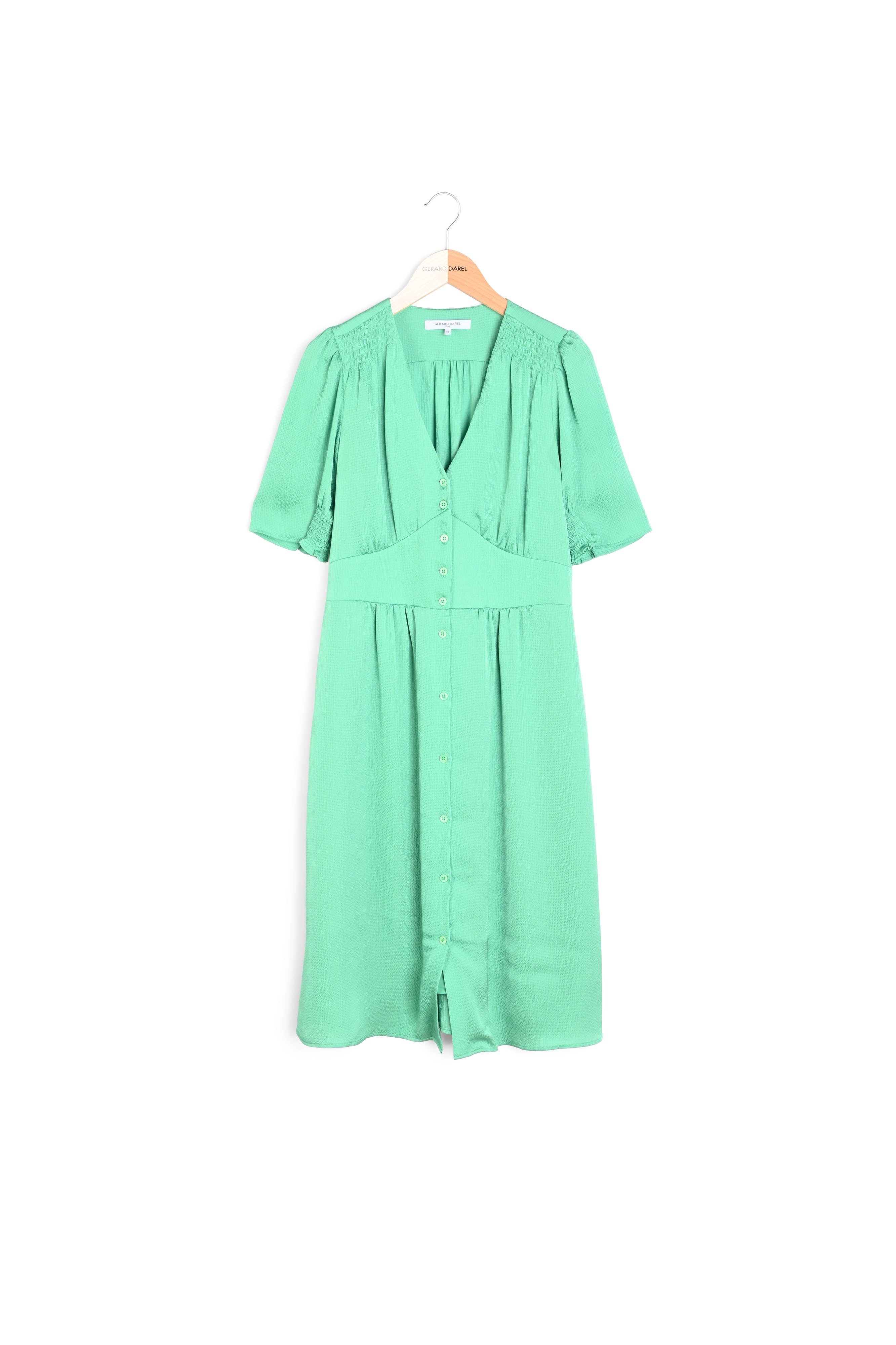 Robe midi cintrée avec smocks - ELONIE Faume - seconde main