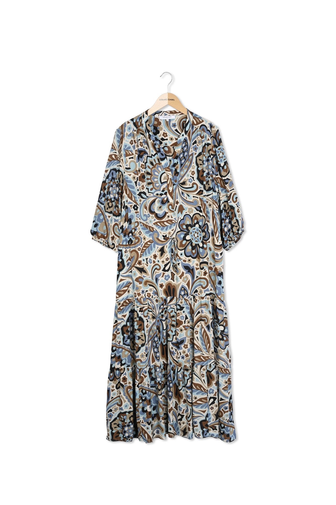 Robe longue élastiquée fleurs vintage - PIO Faume - seconde main