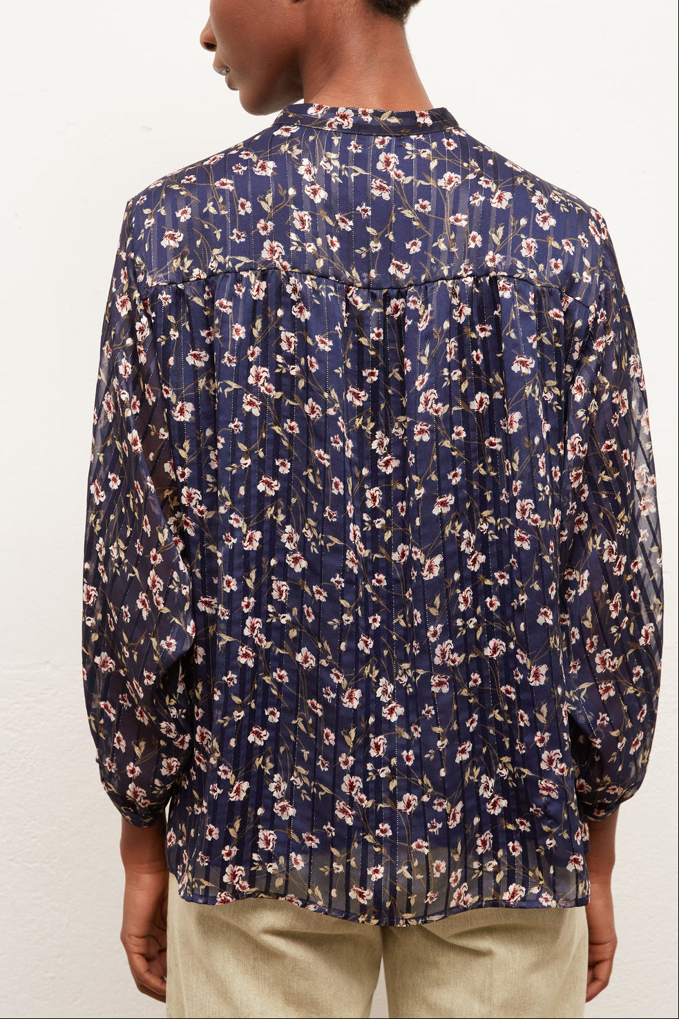 NILLA - Blouse façon mousseline avec Lurex Faume - seconde main