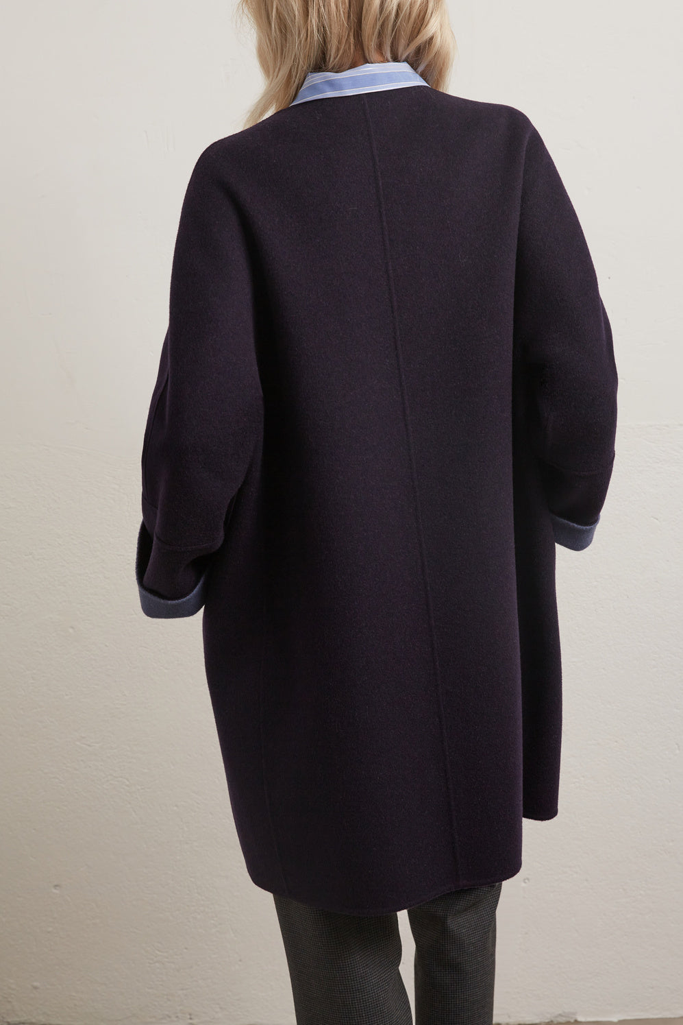 Severine - Manteau réversible bicolore en laine Faume - seconde main